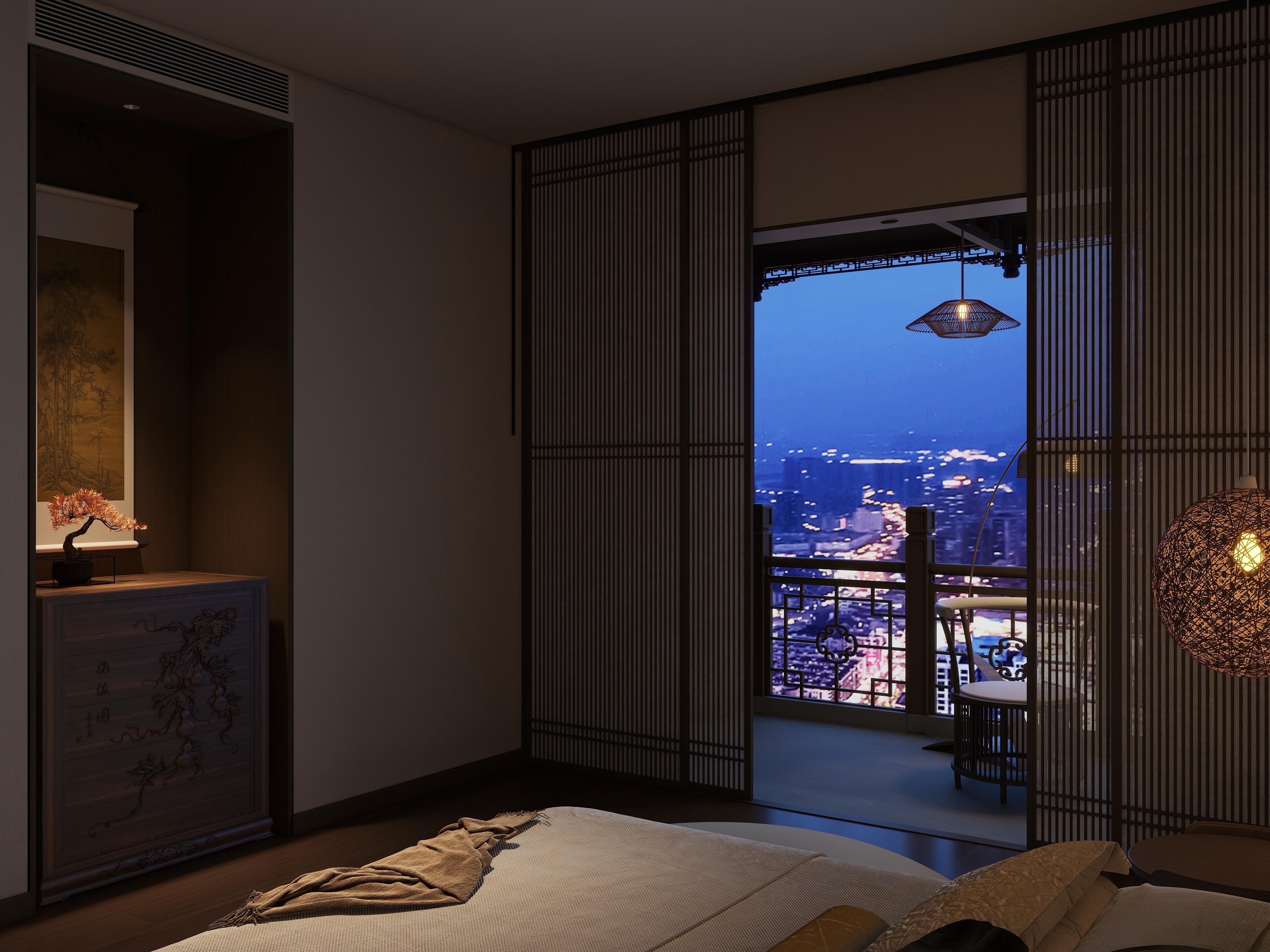 茶韵风轻-千年宋式百世李宅装修效果图