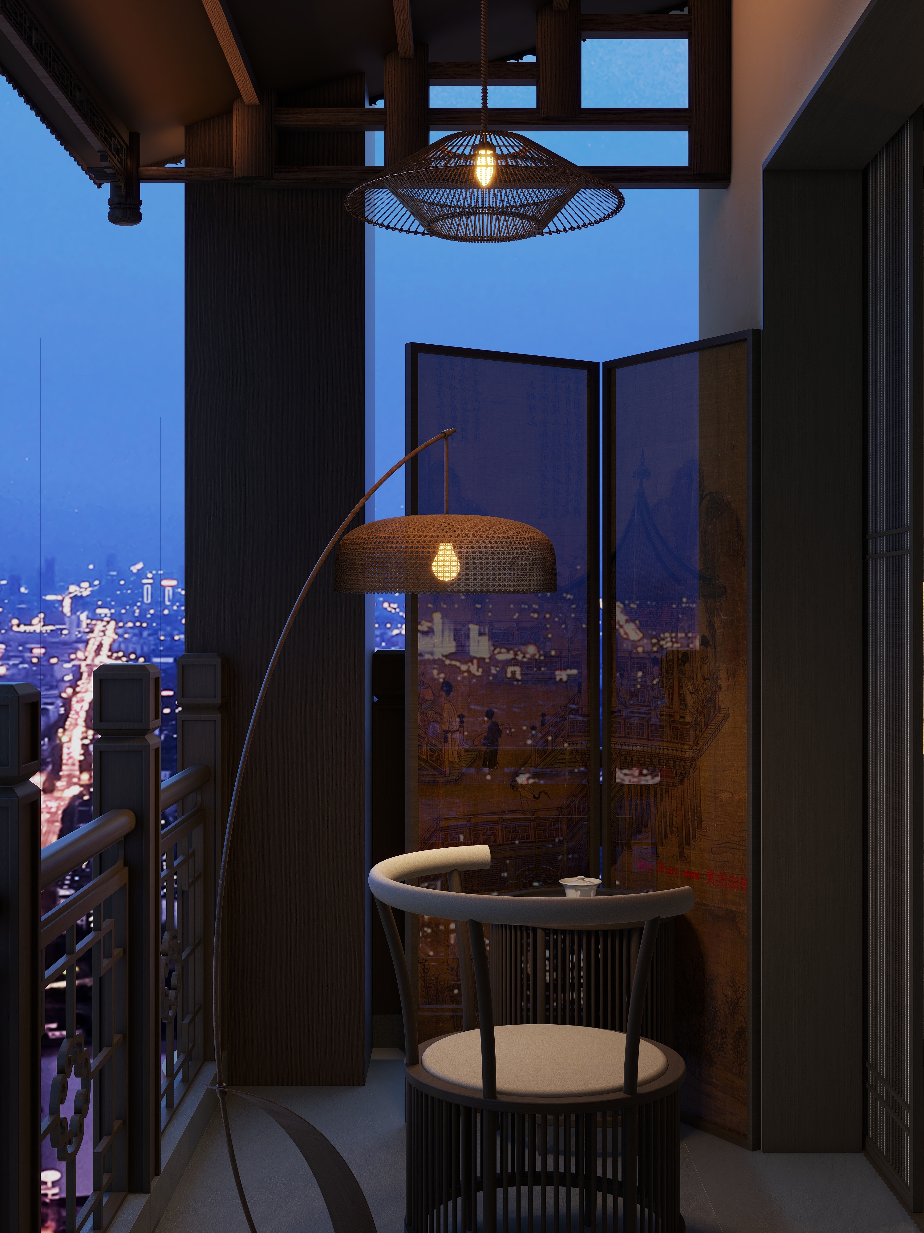 茶韵风轻-千年宋式百世李宅装修效果图