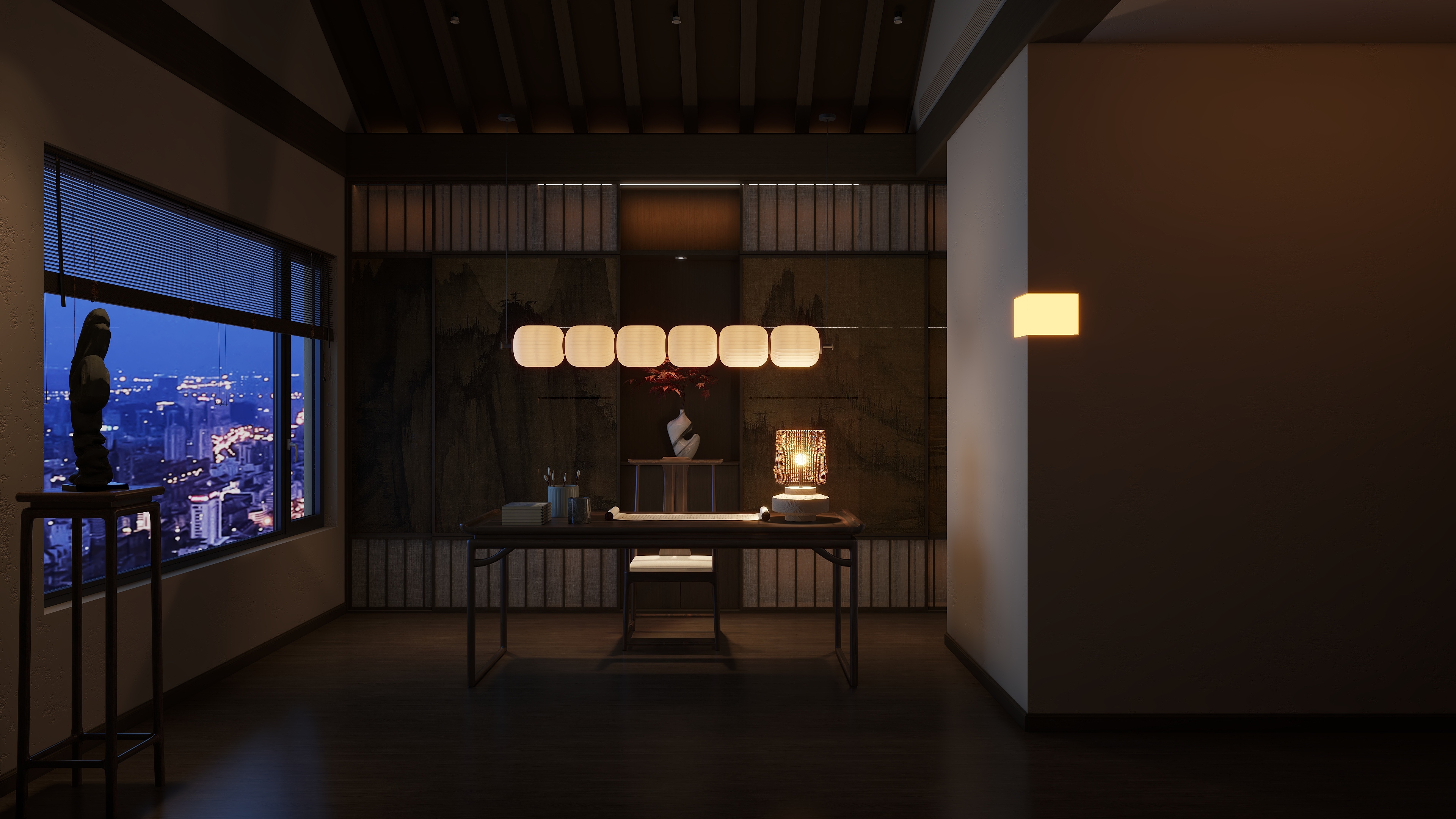 茶韵风轻-千年宋式百世李宅装修效果图