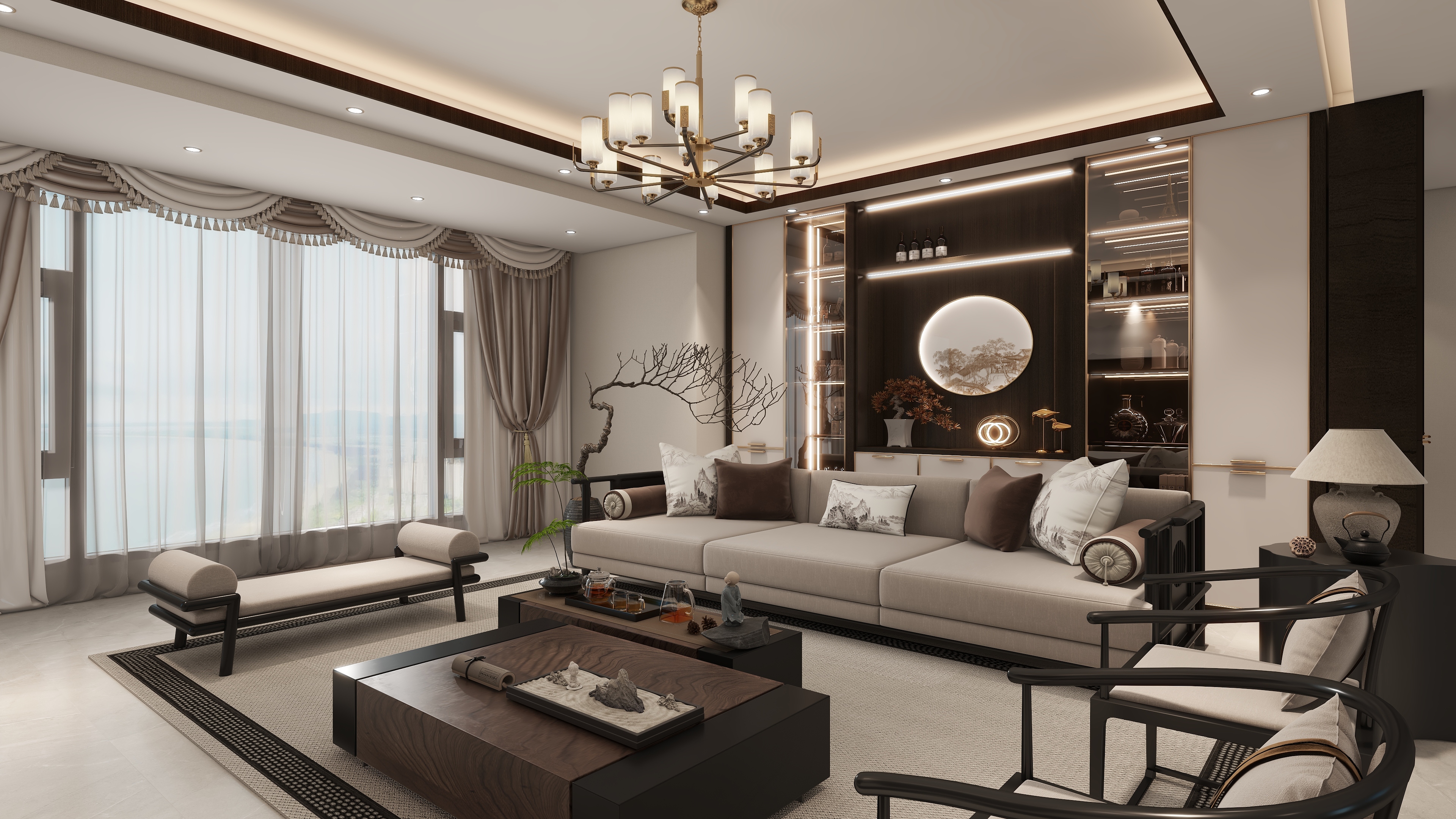 陈远超rQHh-中式风格设计144㎡4室装修效果图