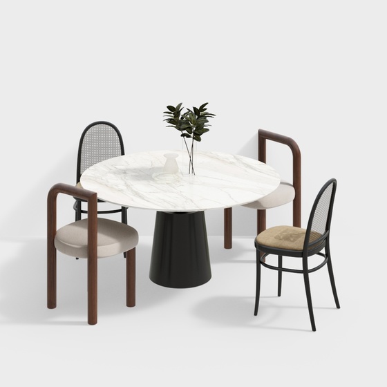 Modern ancient style dining table and chair combination