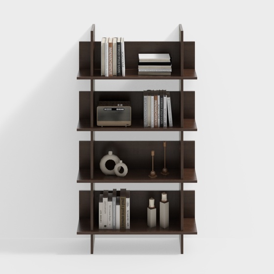 Wabi-sabi Walnut bookcase 4