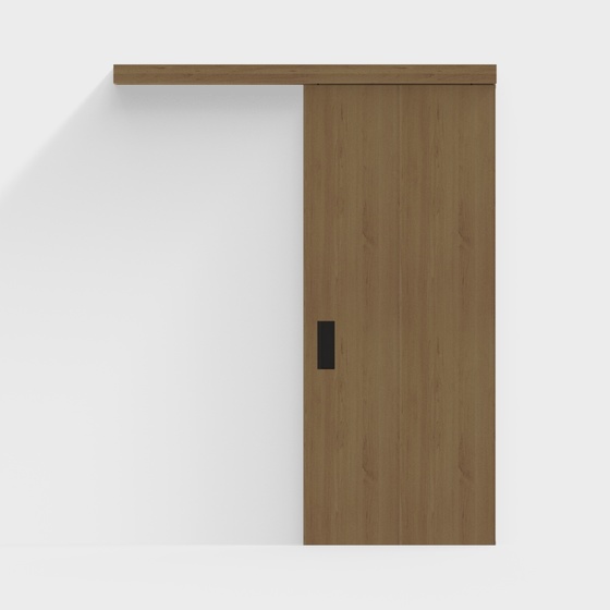 Modern trackless single open solid wood sliding door