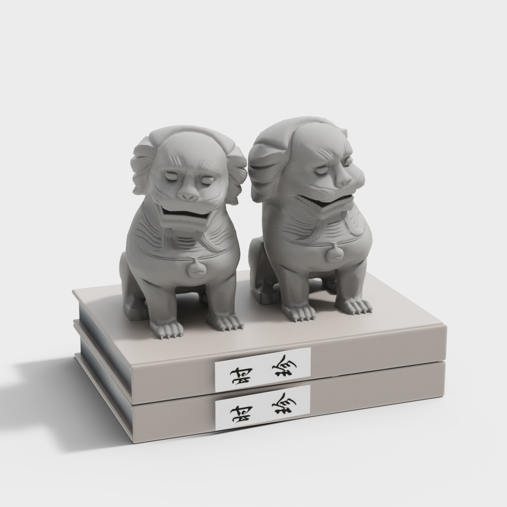 新中式书籍狮子摆件