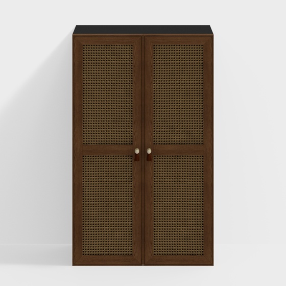 Wabi-sabi rattan woven wardrobe