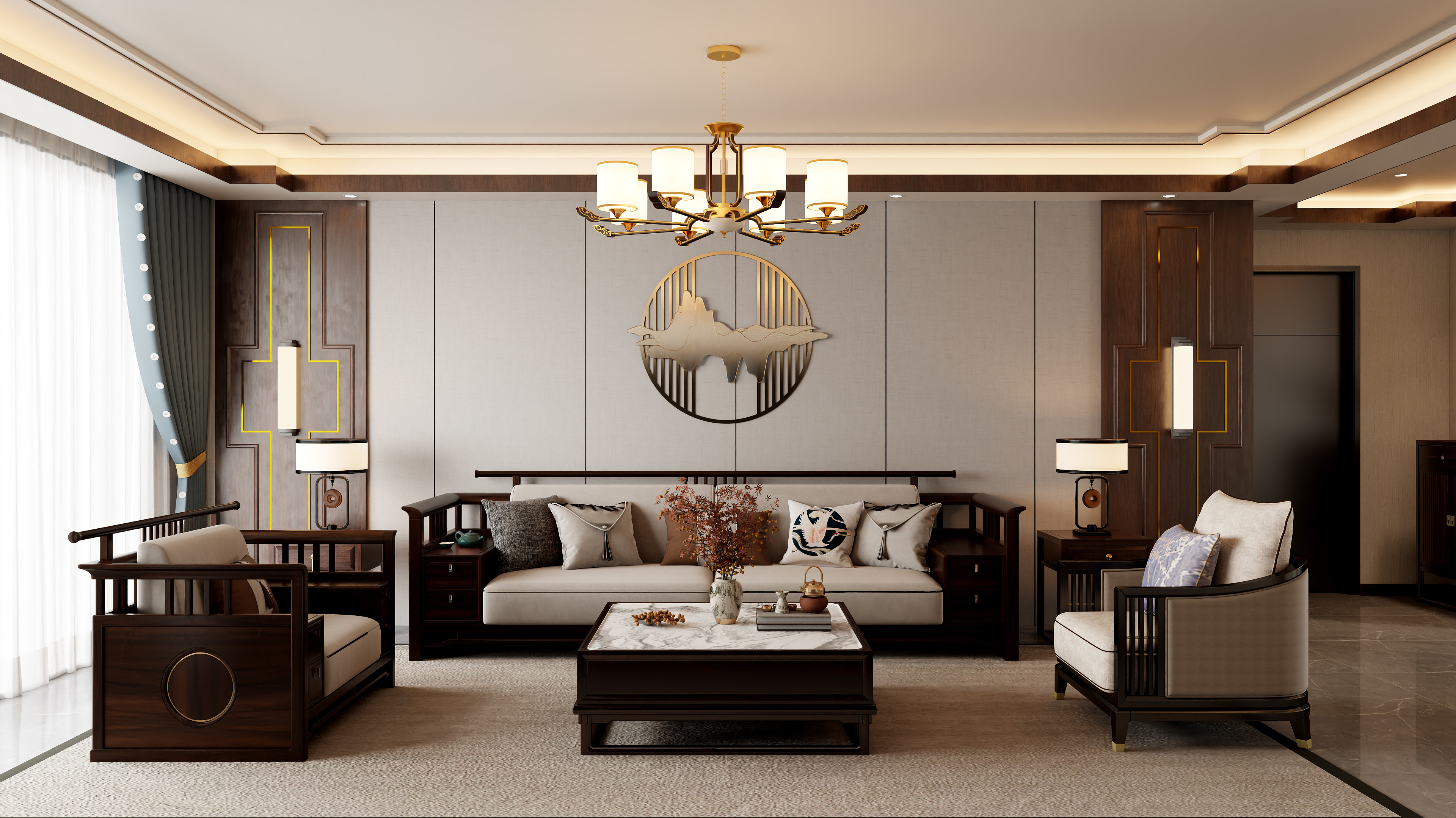 有点设计事务所-保利玫瑰湾137㎡装修效果图