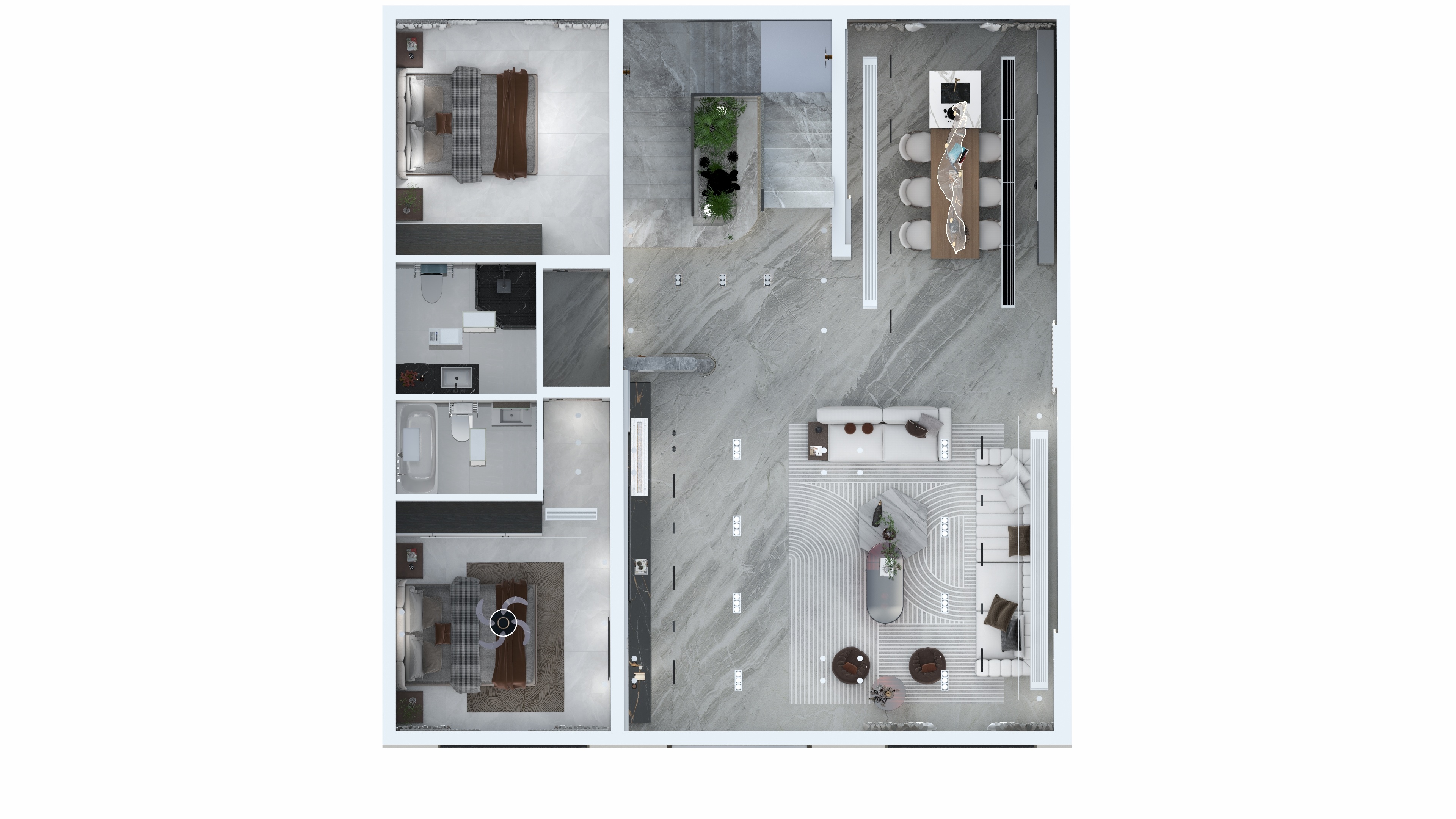 一六六八设计事务所-港南村周姐自建别墅效果图-装修设计方案