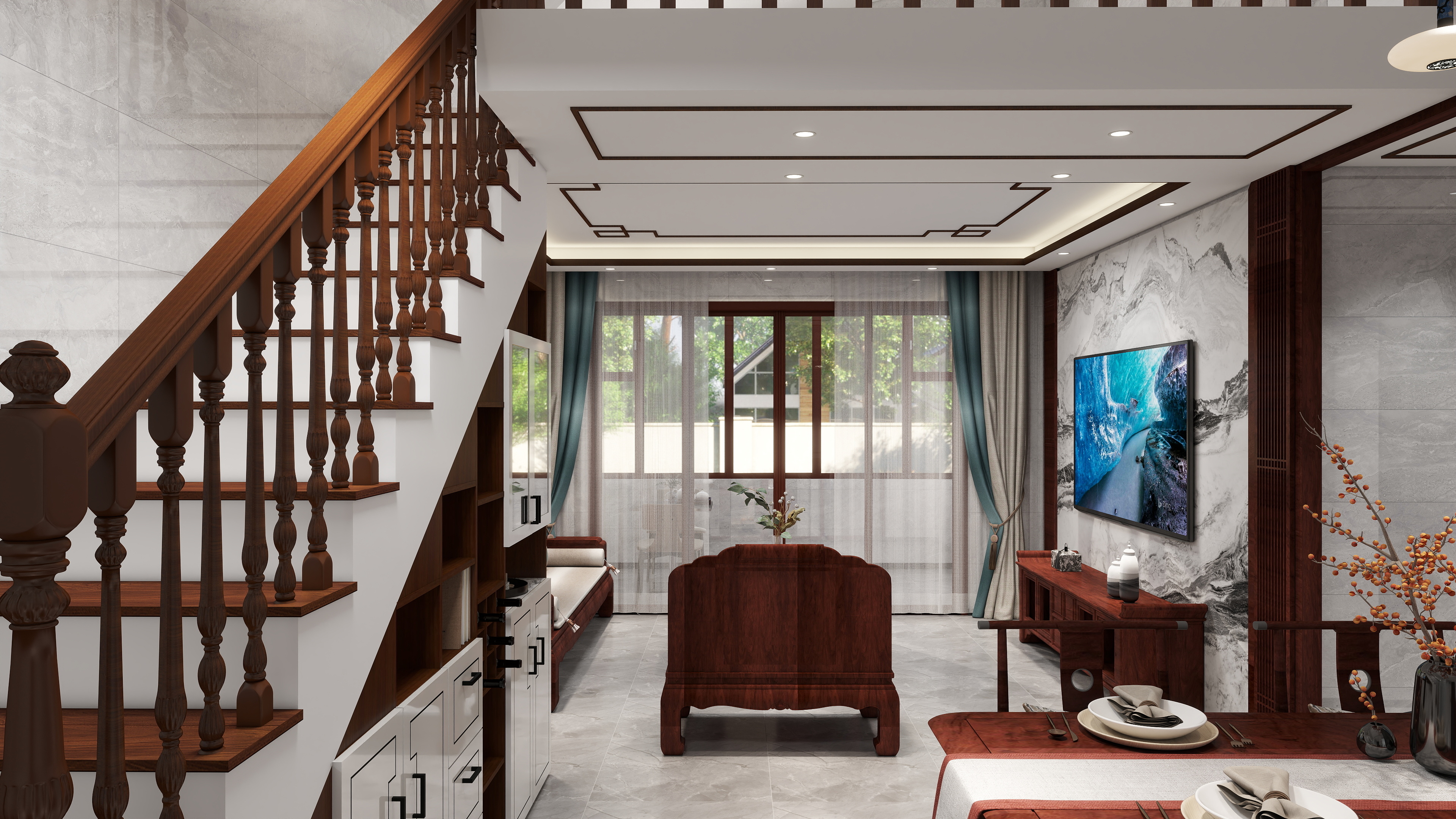 听到未必是看到-碧桂园豪园64㎡-新中式装修效果图