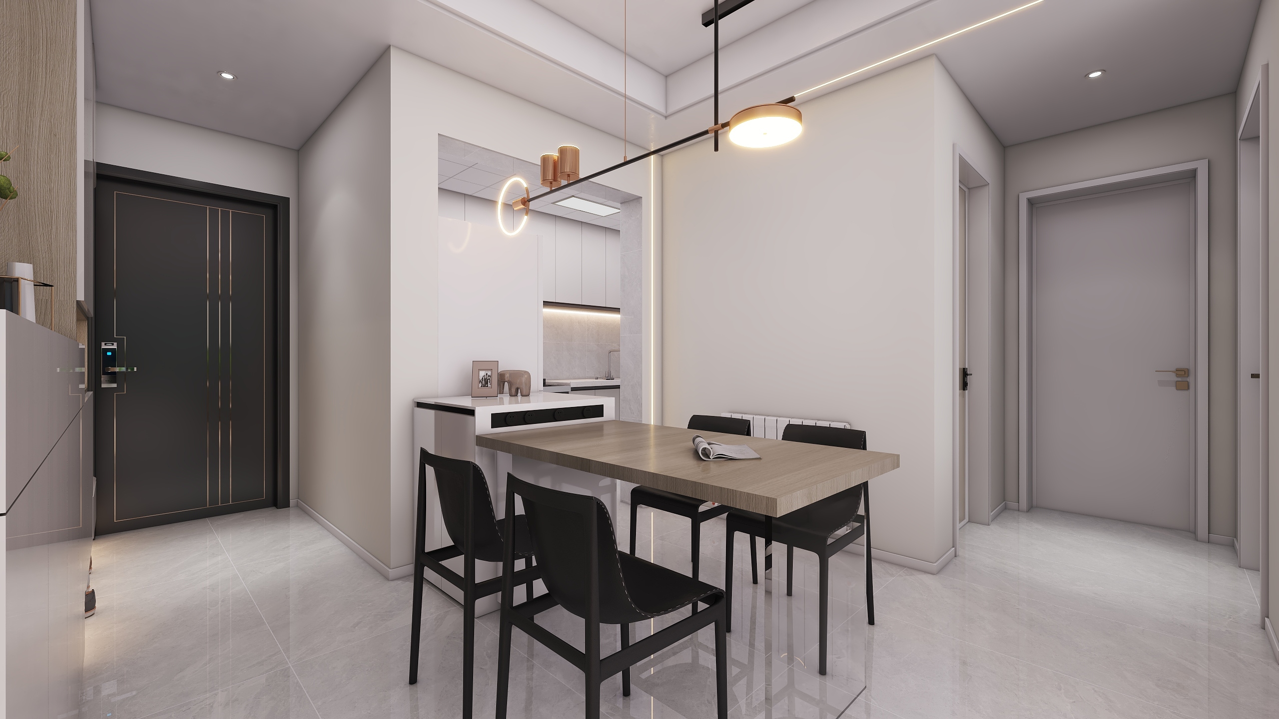 成爽-四川成都新津五峰安置房（71平方现代简约两居室）装修效果图