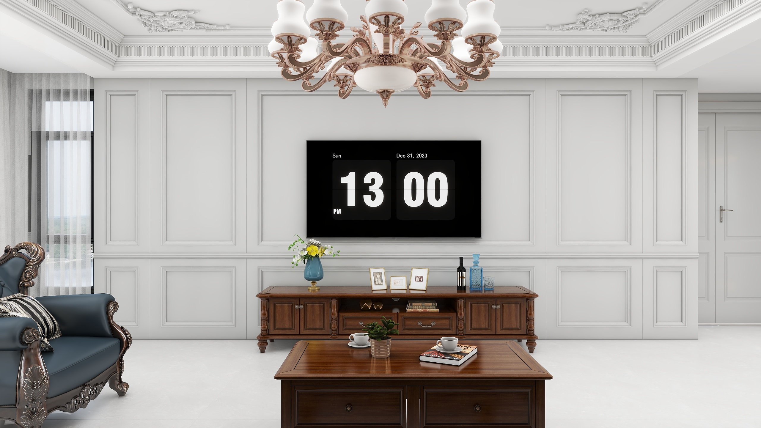 默言效果图-二层别墅美式-装修设计方案