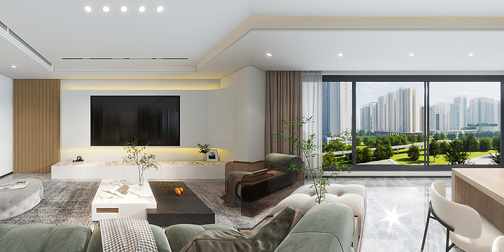 凤兮设计-山不让尘-协宸希岸-现代-装修设计方案