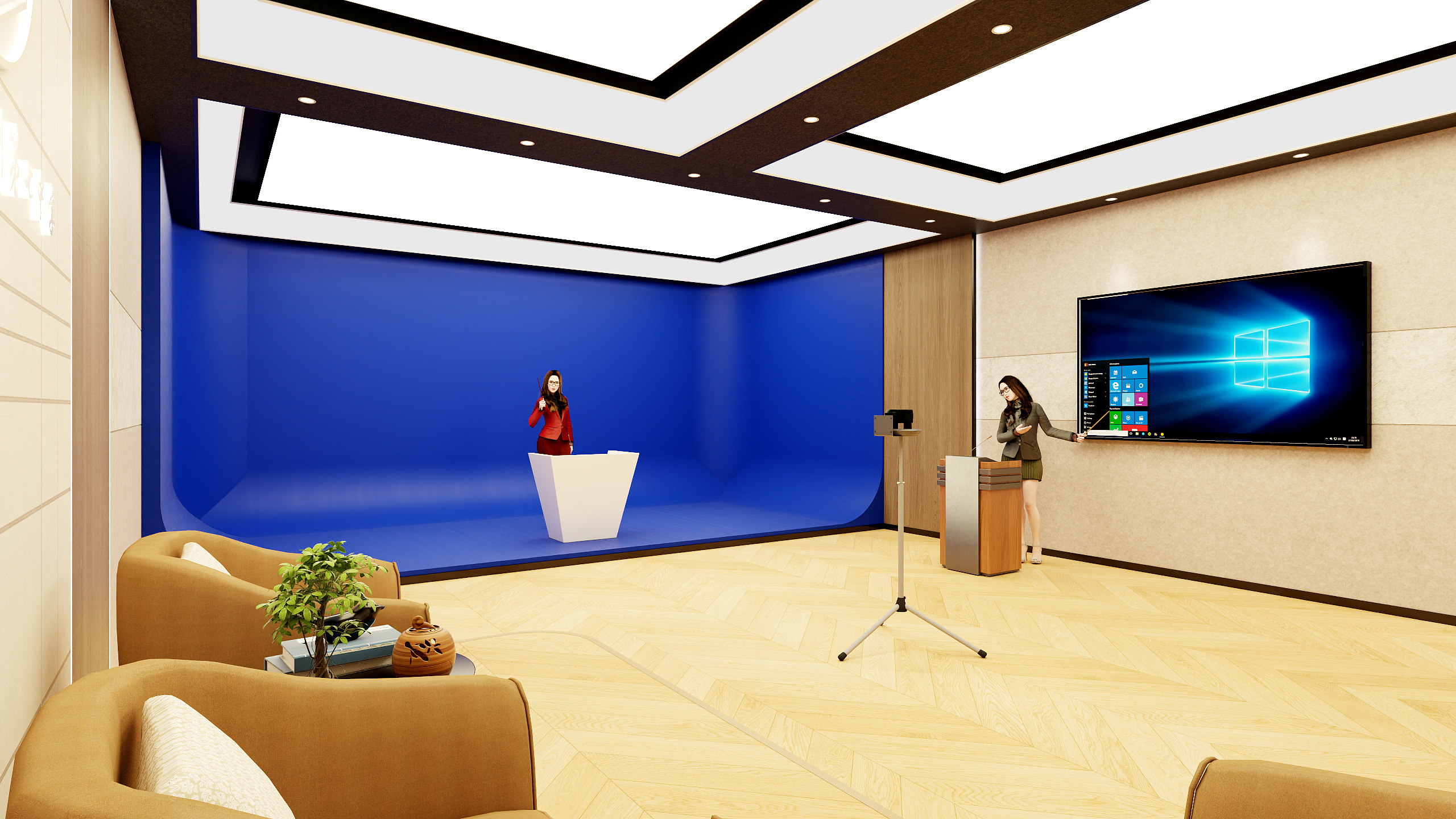 DesignEF-杭州第七中学演播室-装修设计方案