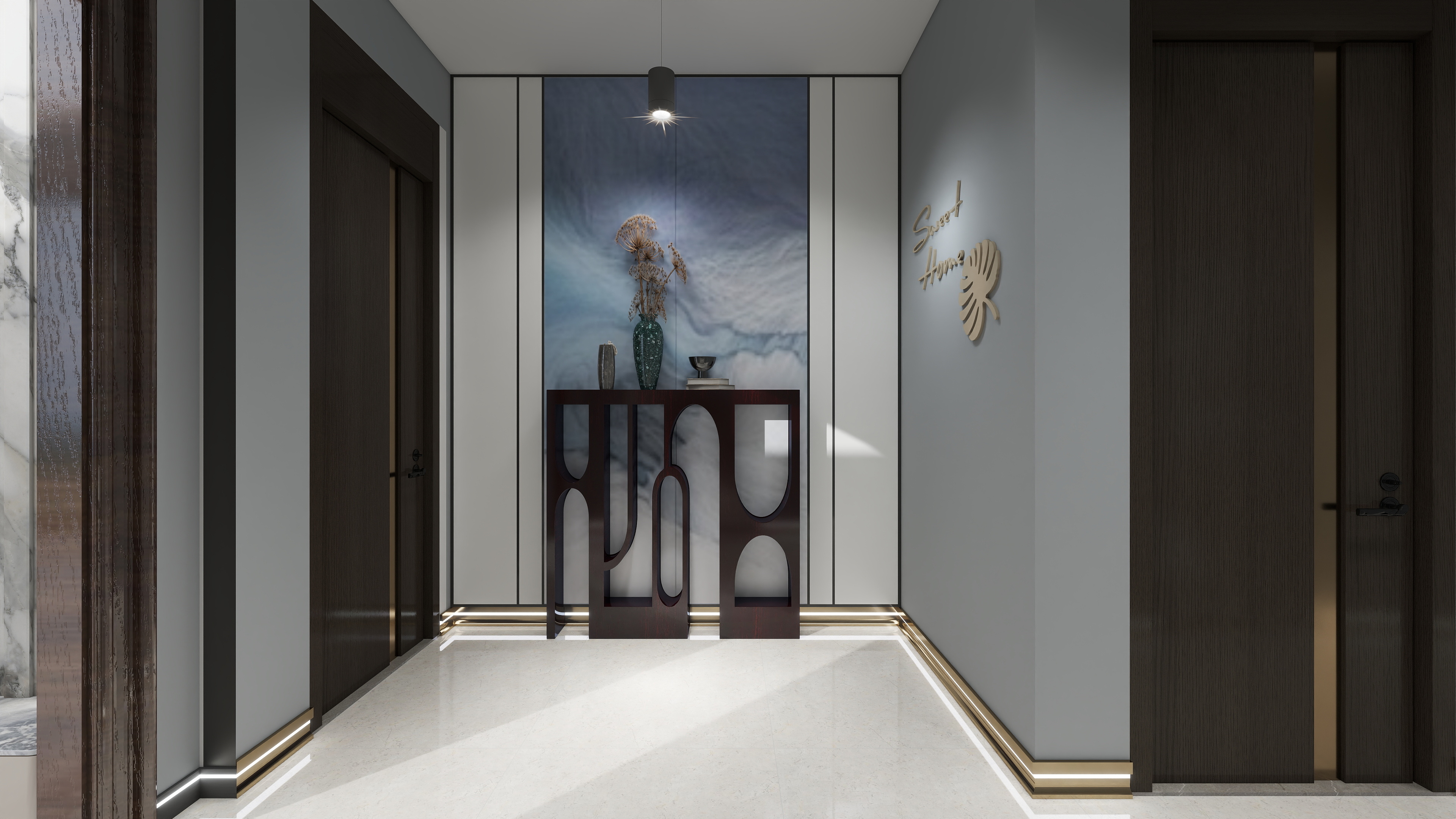 宝岛设计-传统与创新,新中式与轻奢风格相结合的别墅案例装修效果图