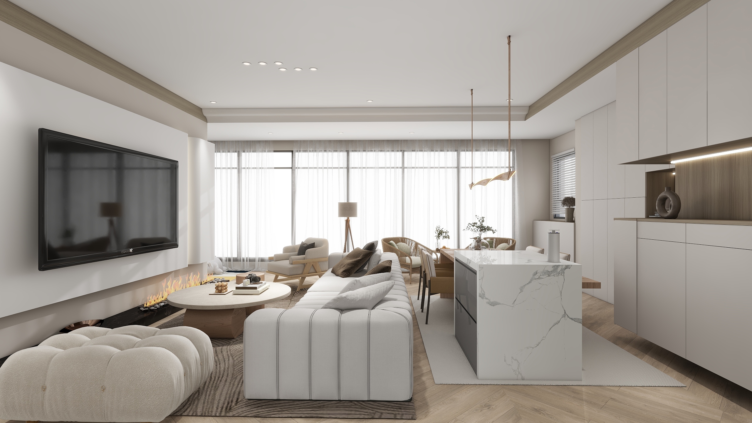 带带带花茶-155㎡5室装修效果图