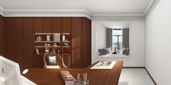 宛志波-四季花城骨骼线中古风-装修设计方案