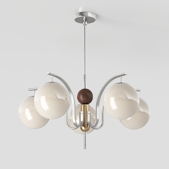 Elegant Beige Creme Fraiche Chandelier 3D Model