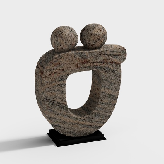 Black Wabi-Sabi Ornaments 3D Model