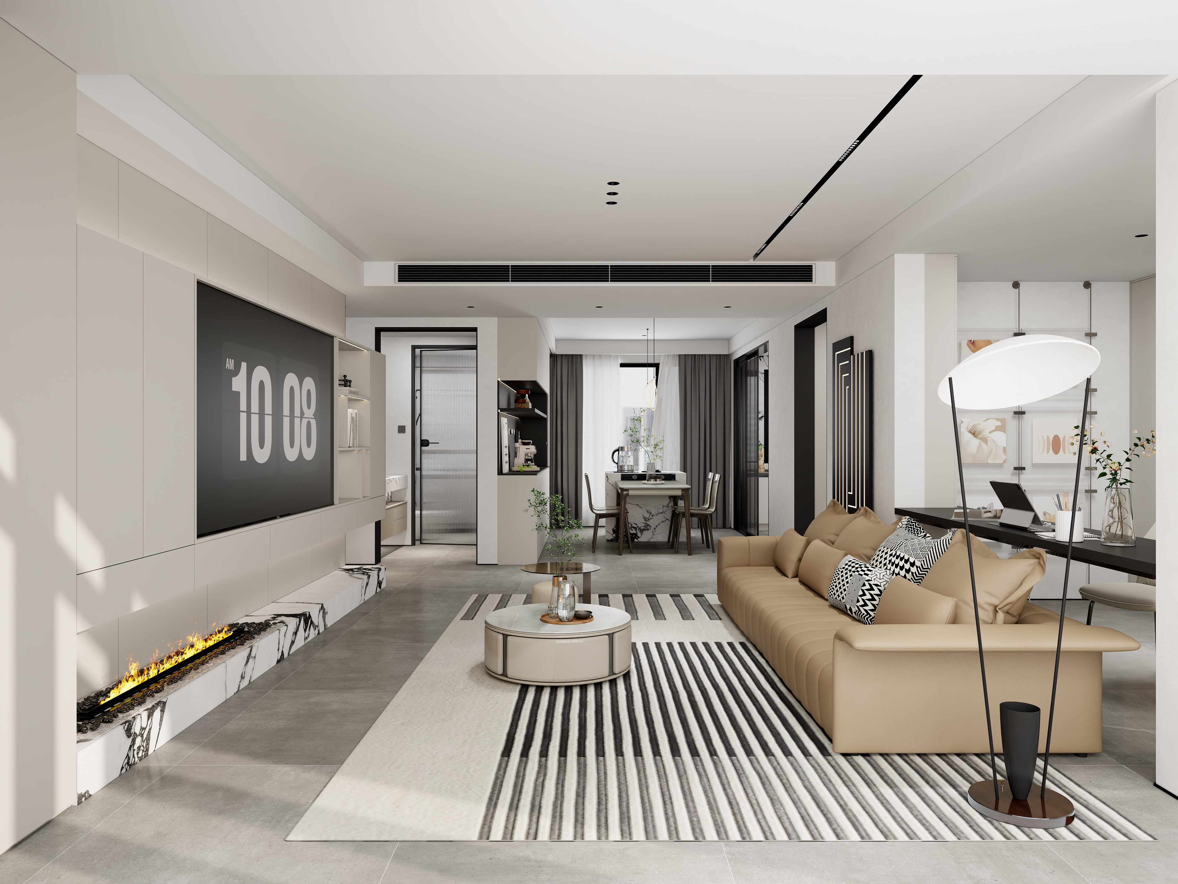 亦安设计-129平黑白灰-装修设计方案