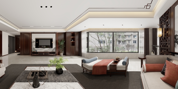 栋昇全案设计工作室-碧桂园-大平层，中式-装修设计方案