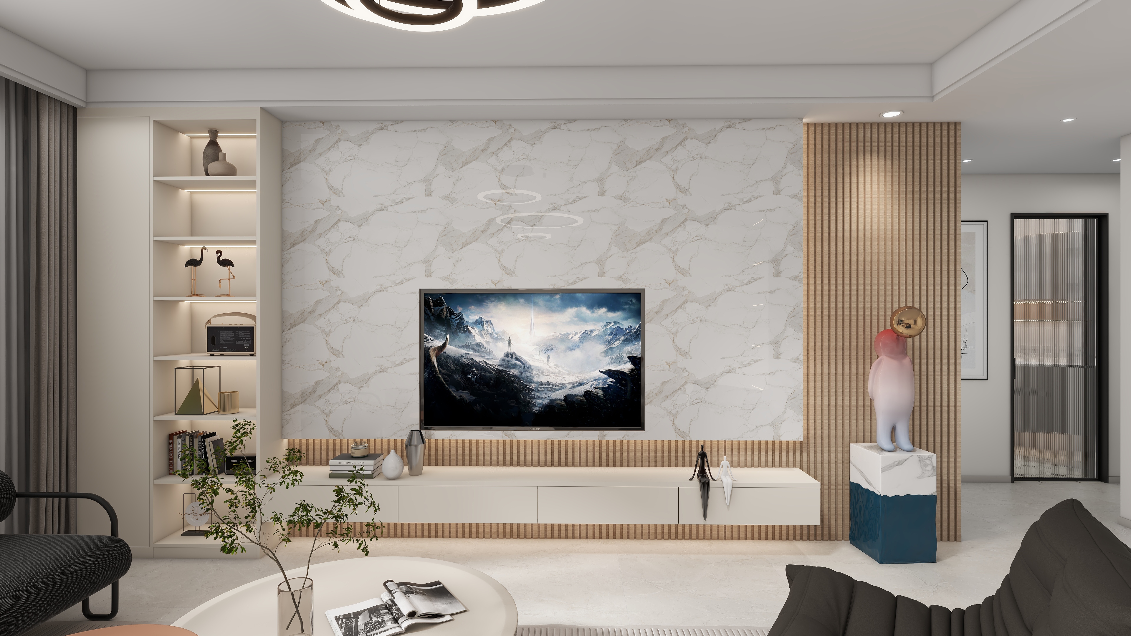 秋枫归林-113㎡3室装修效果图