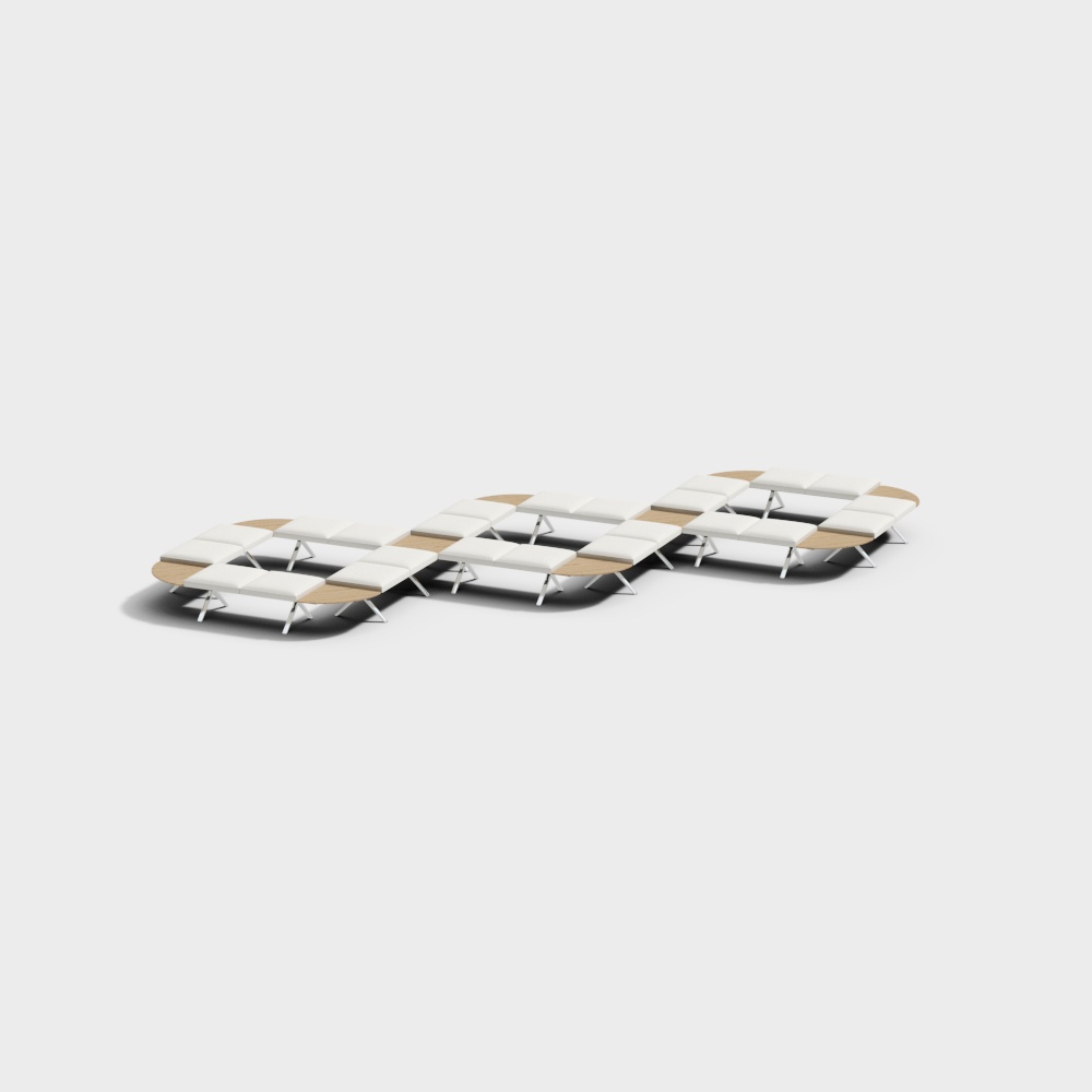 Arper Cuscin White leather outdoor lounge chair3D模型