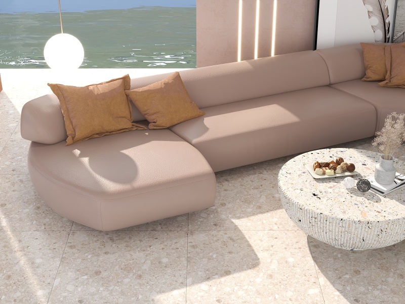 Modern Coastal Living Room with Creamy Beige Tones