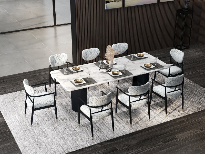 Modern Chinese Dining Room with Nature Views
