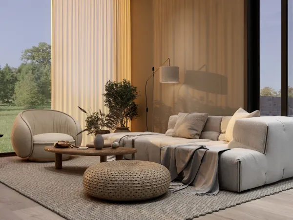 The design and layout of a modern Nordic-style room, combining elegance, comfort and simplicity. This design reflects my commitment to creating spaces that are both aesthetic and functional, designed to offer a superior life experience.