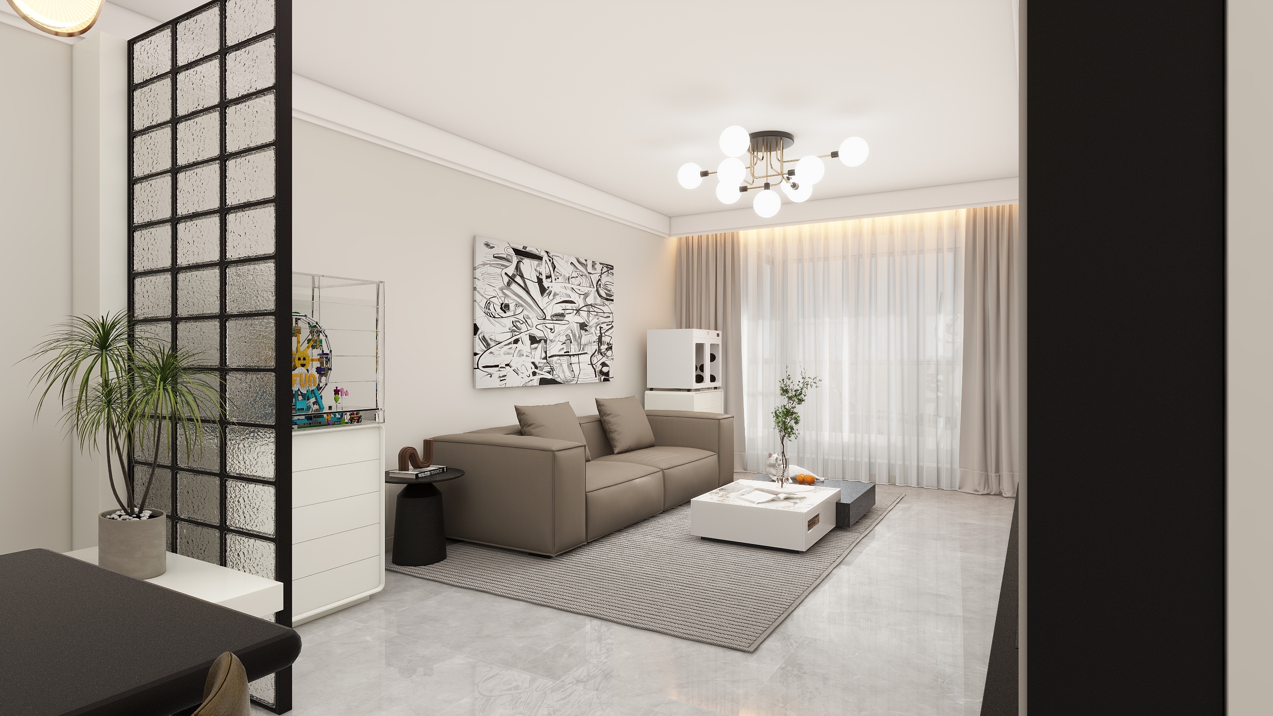 方舟启动-杨庄北区现代简约83㎡2室-装修设计方案