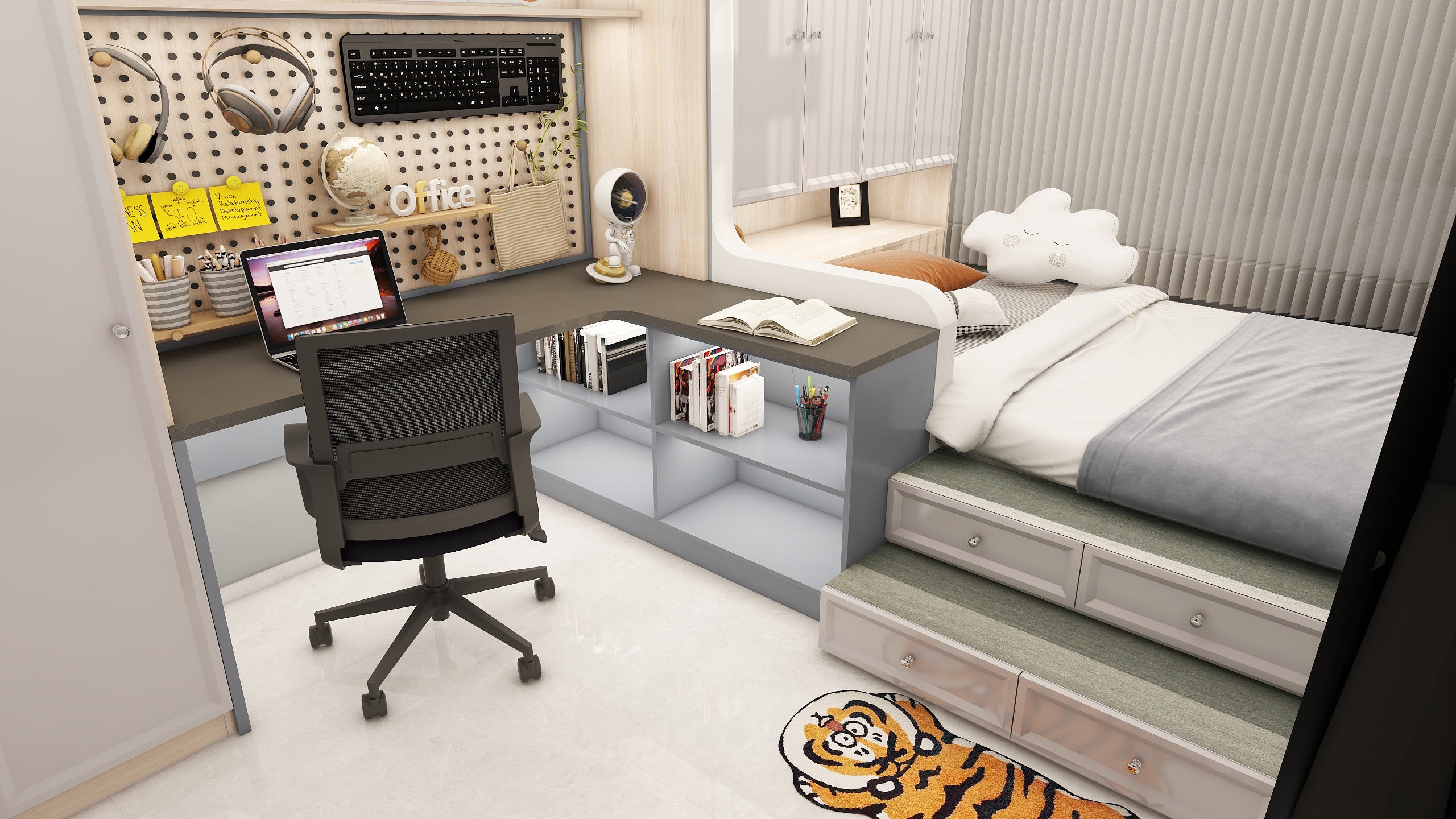 此效果图简单参考-宣化路200弄小区131㎡4室装修效果图