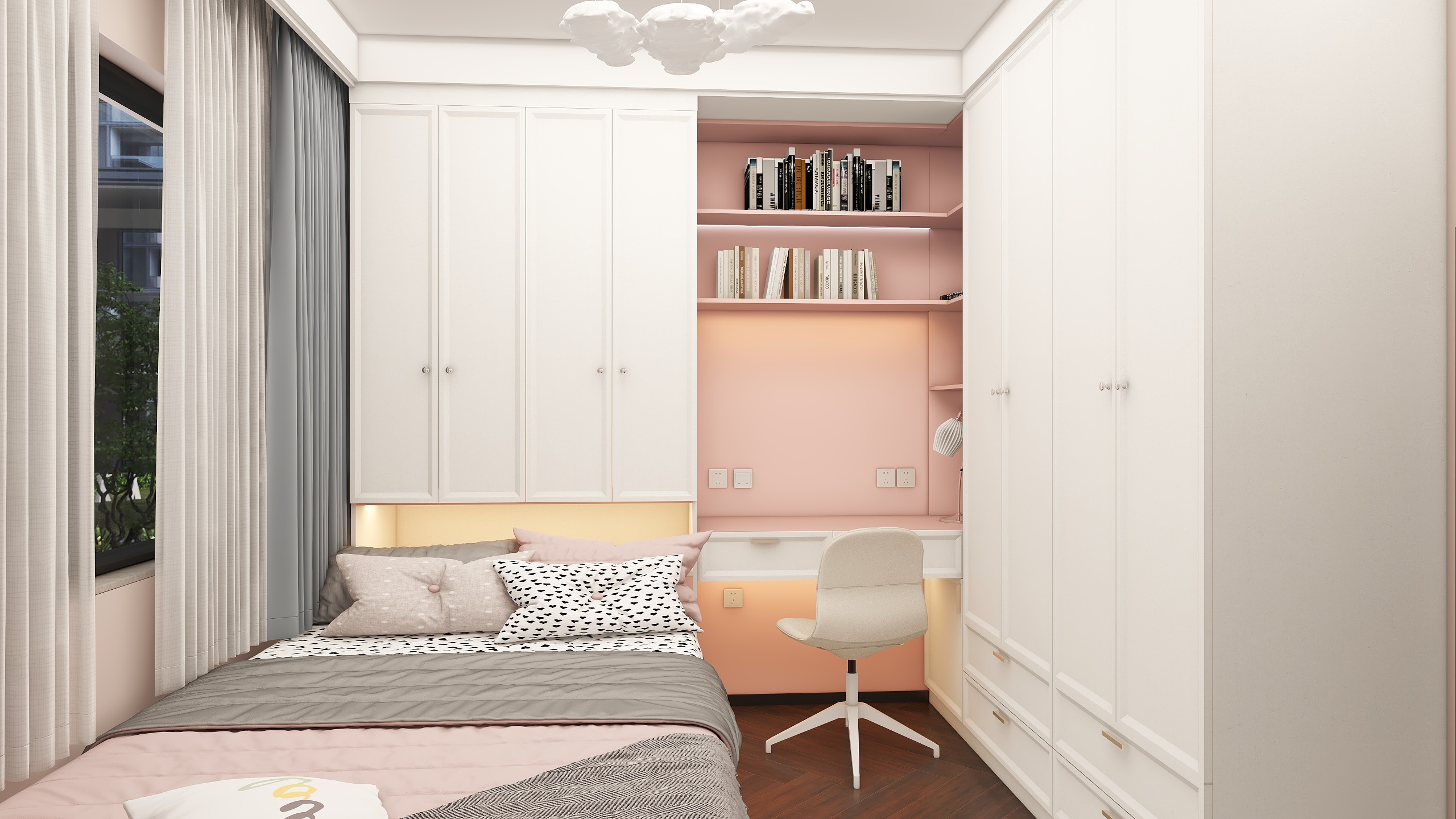 此效果图简单参考-宣化路200弄小区131㎡4室装修效果图