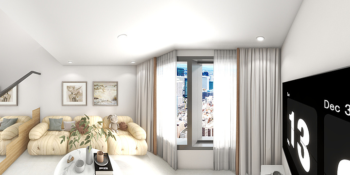 草莓味是草没味-宏裕38方中空两房-装修设计方案