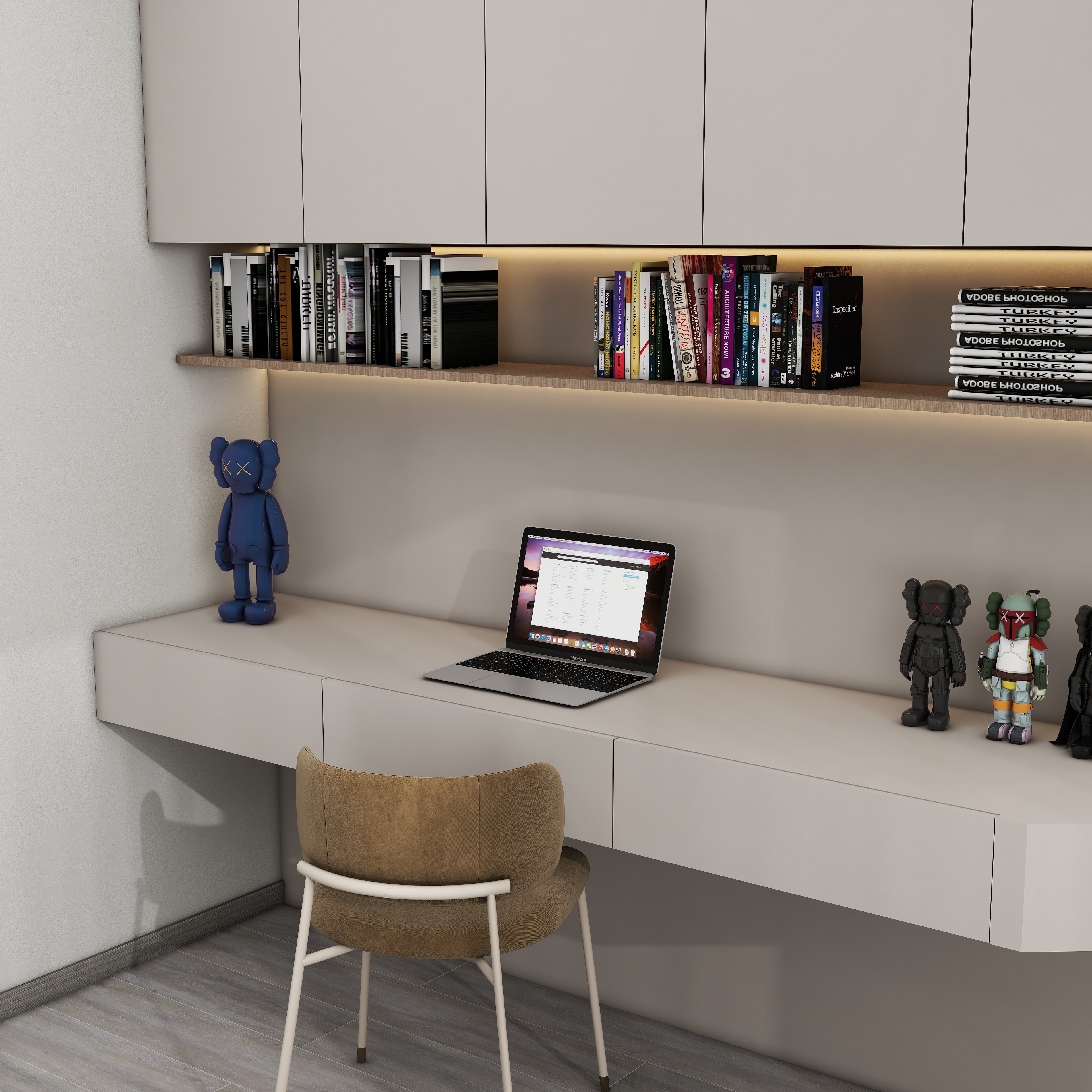 壹诺设计工作室-124㎡3室-现代简约装修效果图