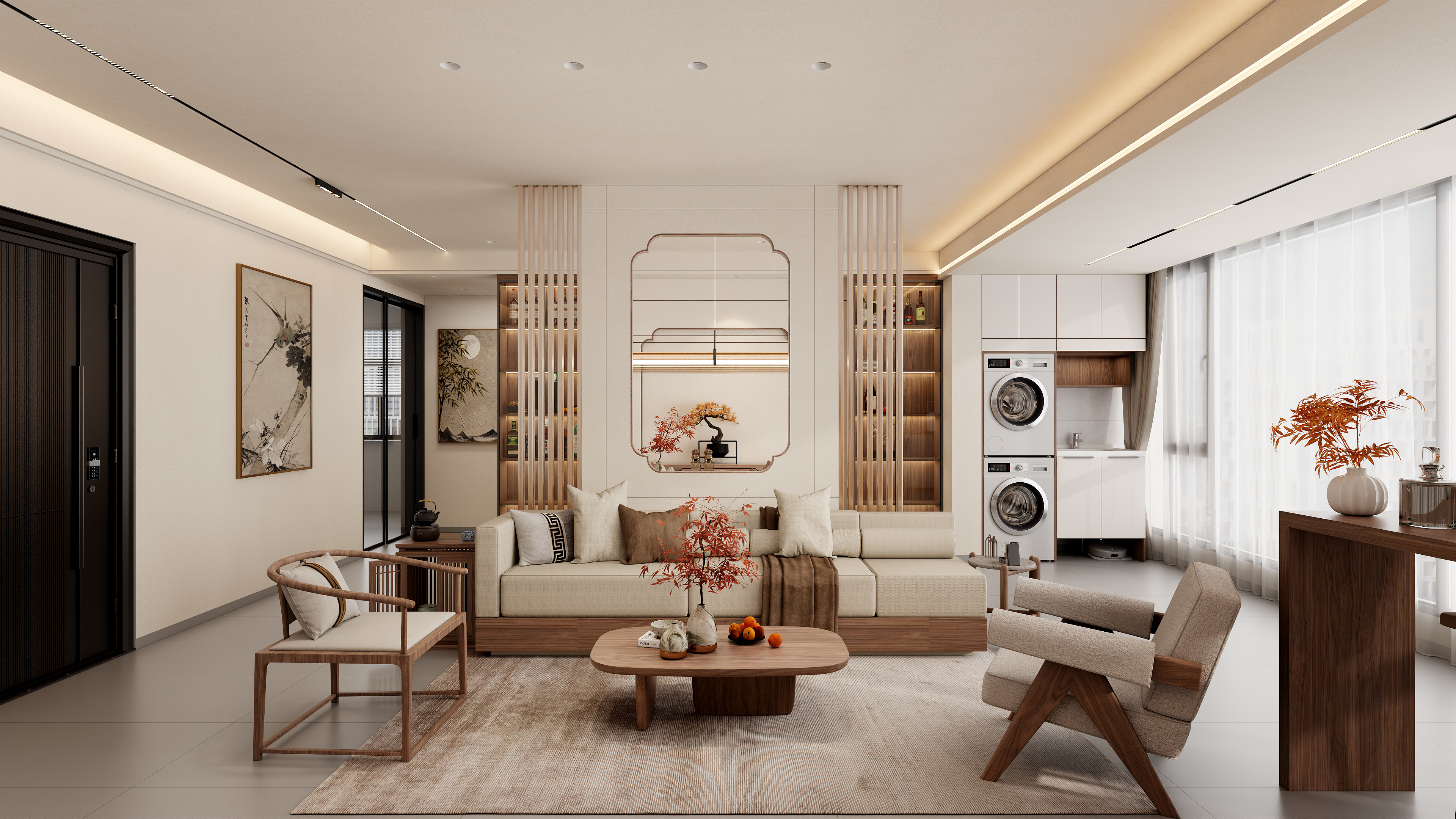 双木空间设计-新中式--客餐厅装修效果图