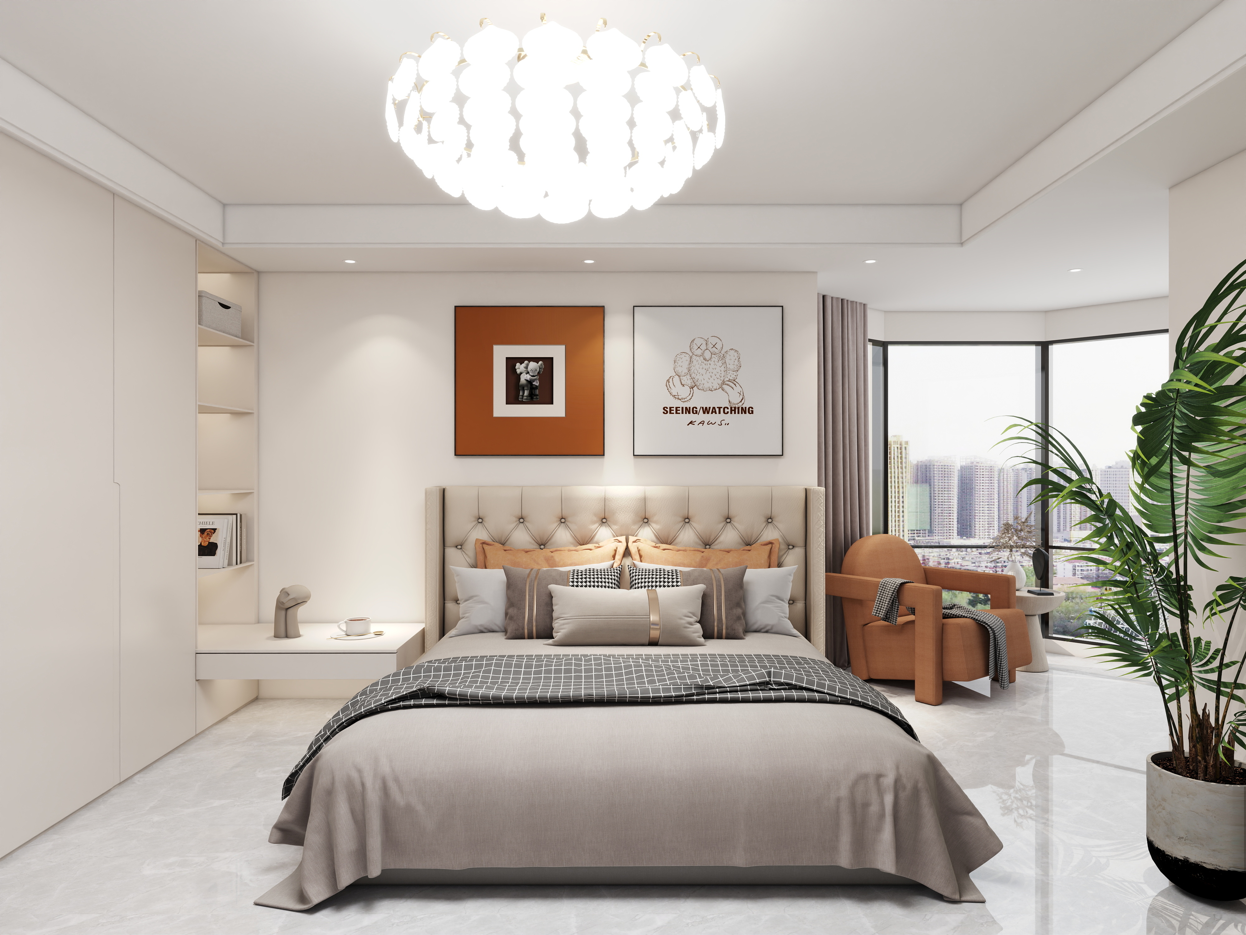 艺雅丽-160平简约风格装修效果图