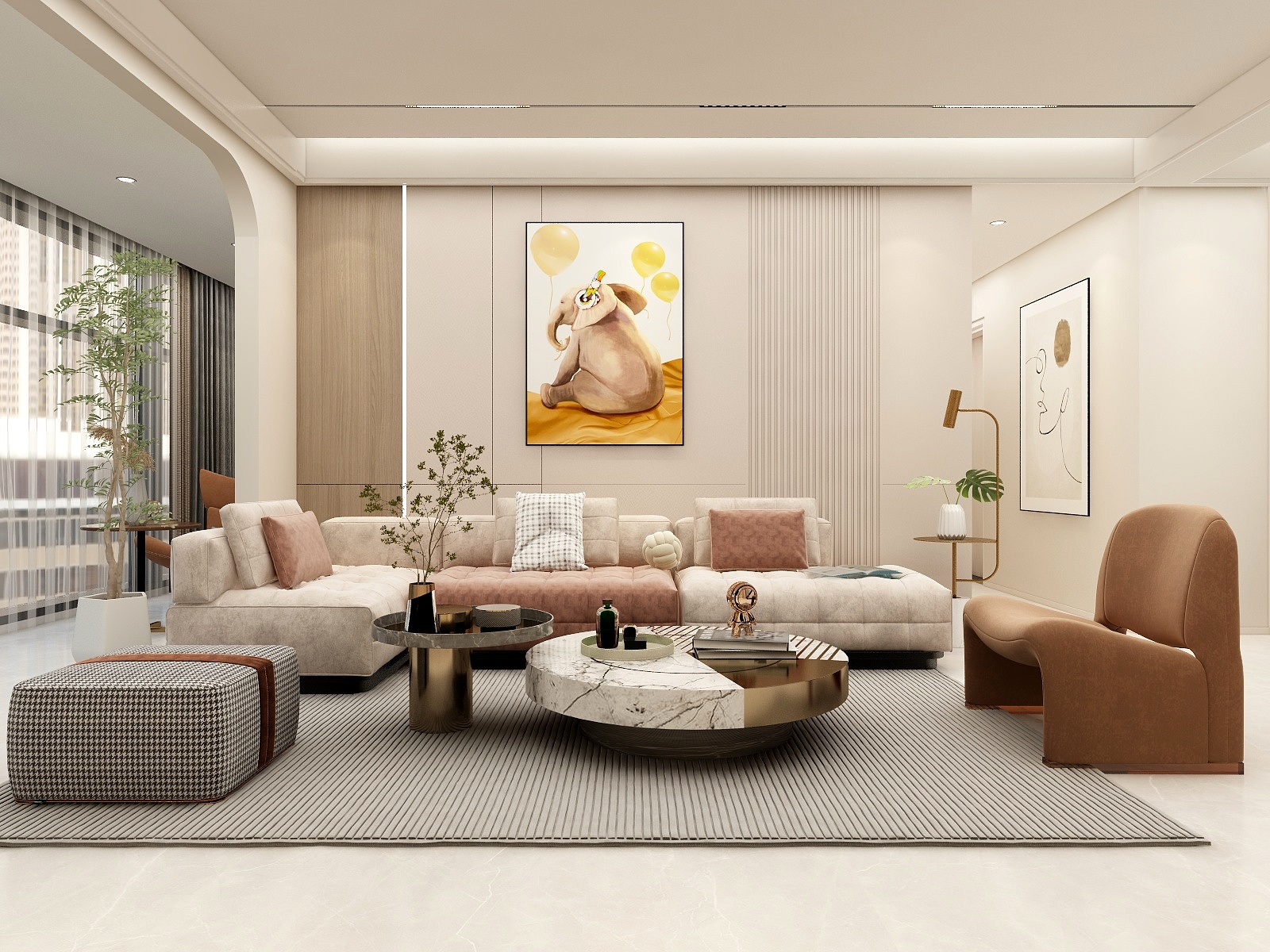 张旭-现代轻奢时尚5房-装修设计方案