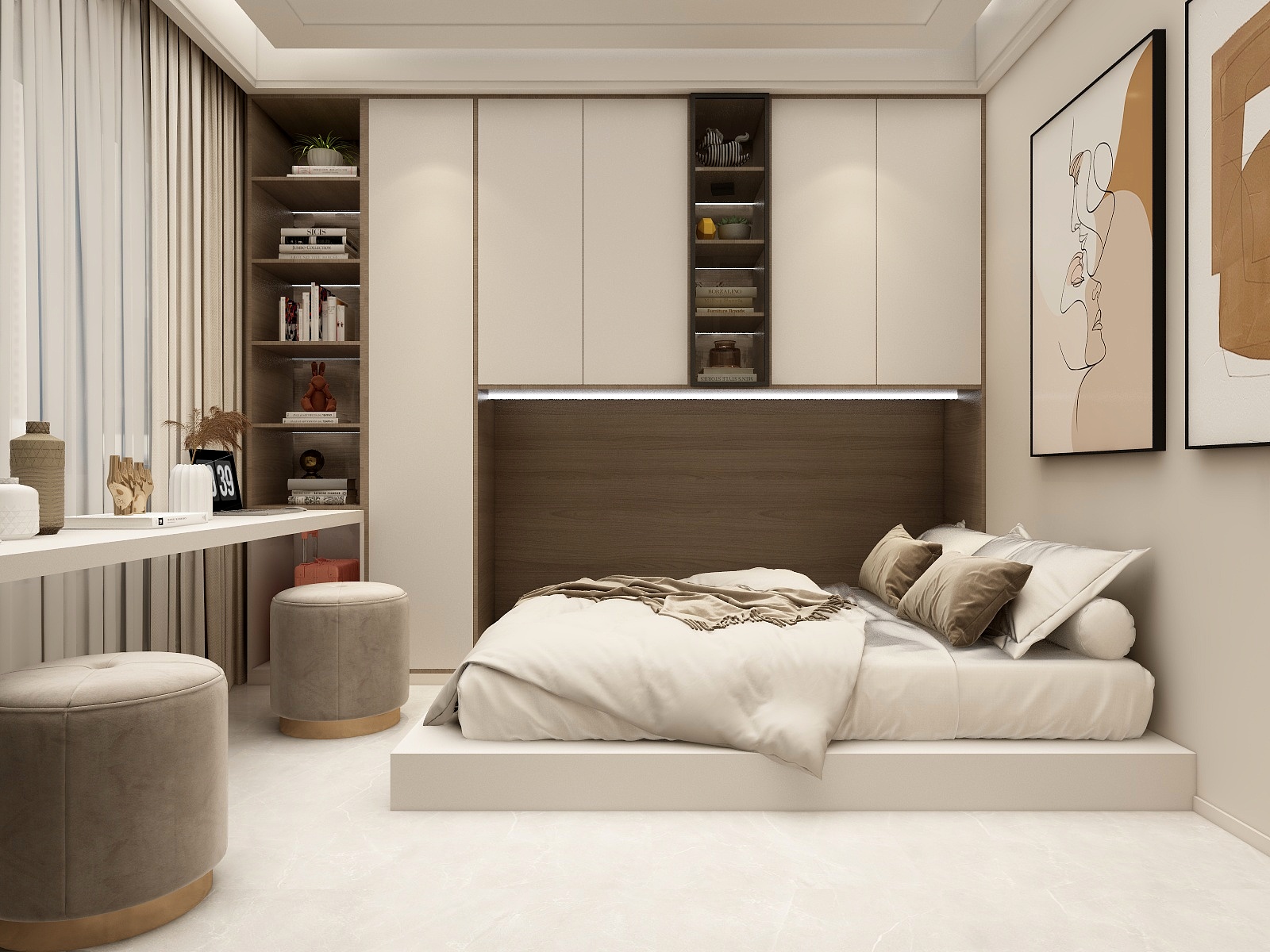 张旭-现代轻奢时尚5房装修效果图