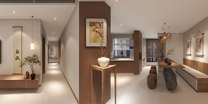 Forever永恒-新中式113㎡3室-装修设计方案