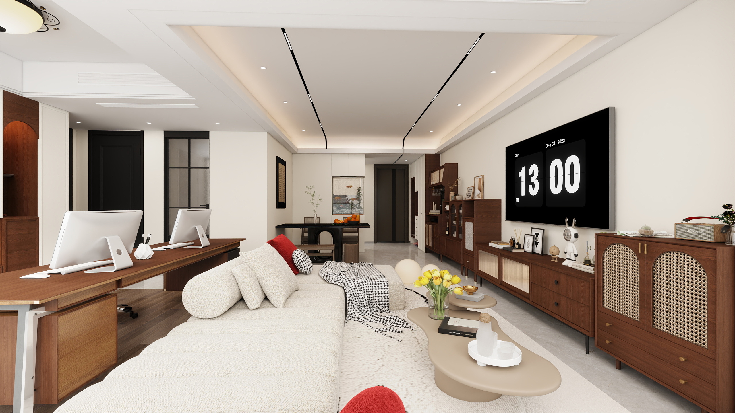 空间设计_自传-中古风横厅设计-装修设计方案