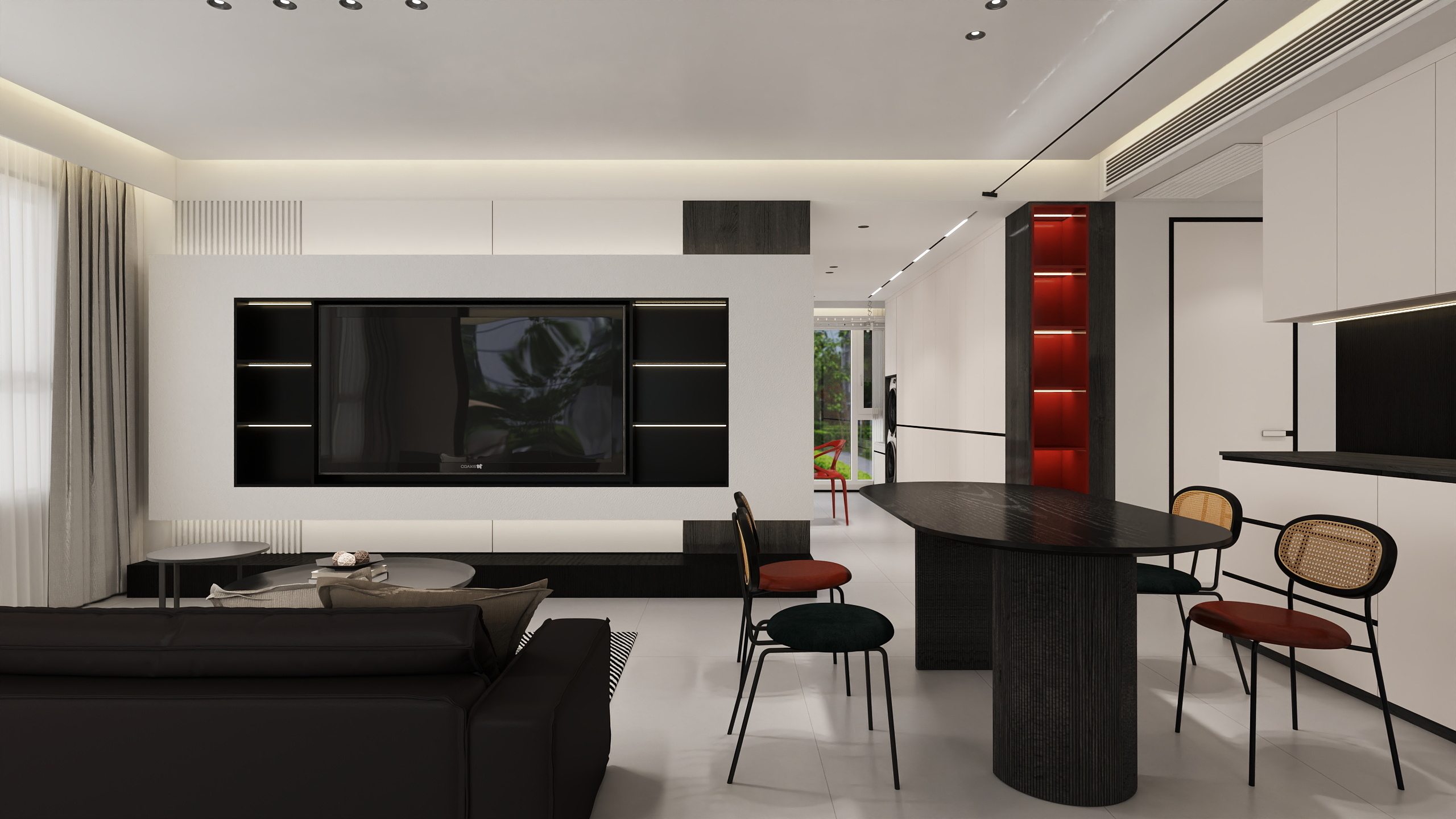 郭涛-135㎡黑白简约现代风-装修设计方案