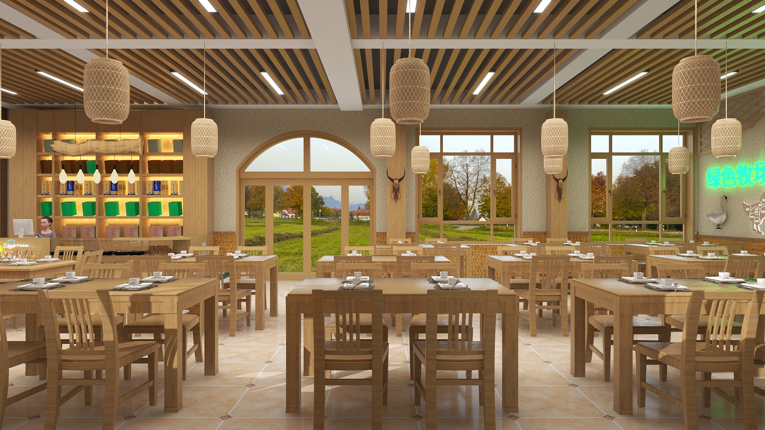 中川设计-260平民俗餐厅-装修设计方案