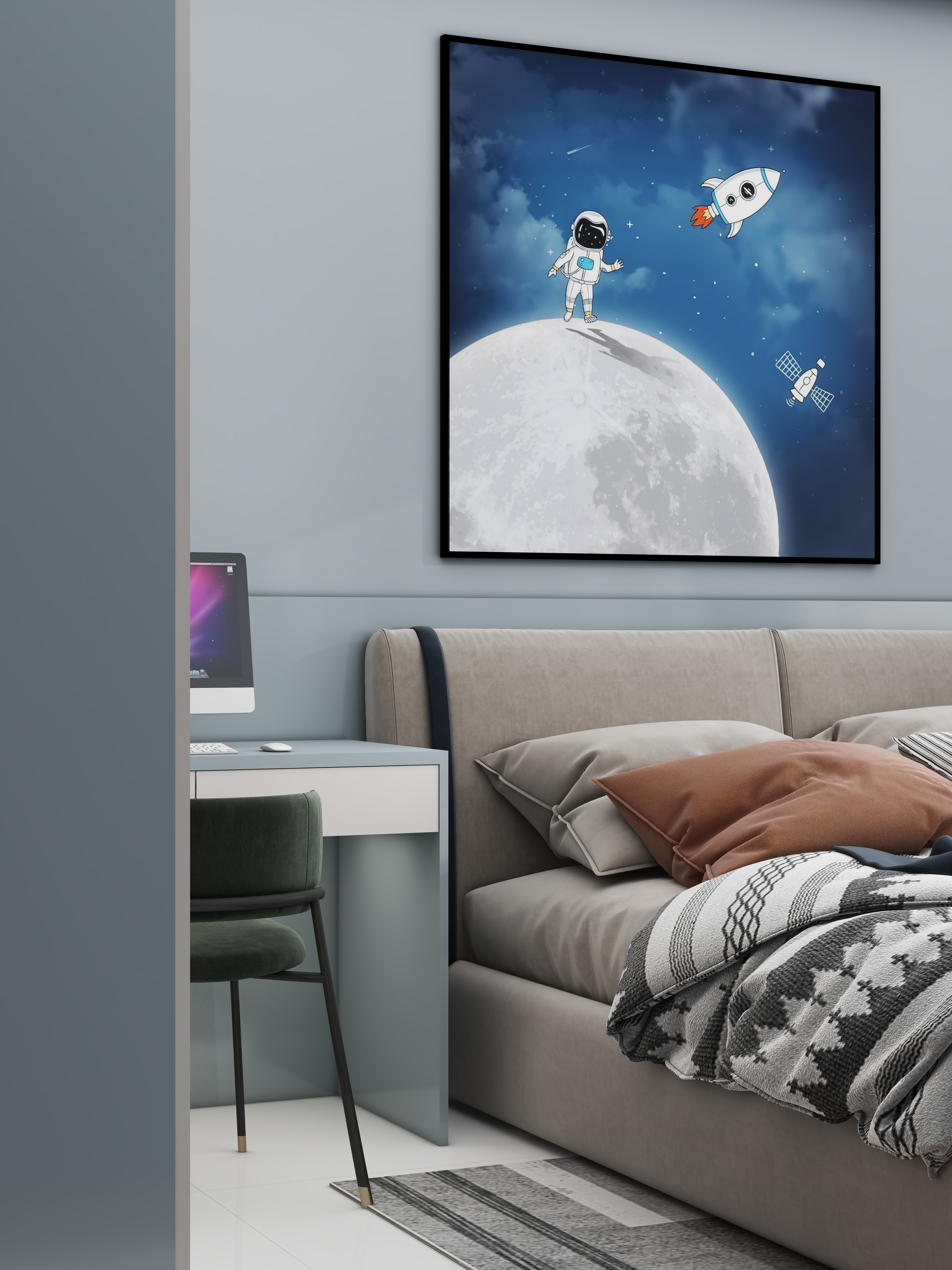 壹诺设计工作室-112㎡3室-现代简约 一层男孩房装修效果图第2张