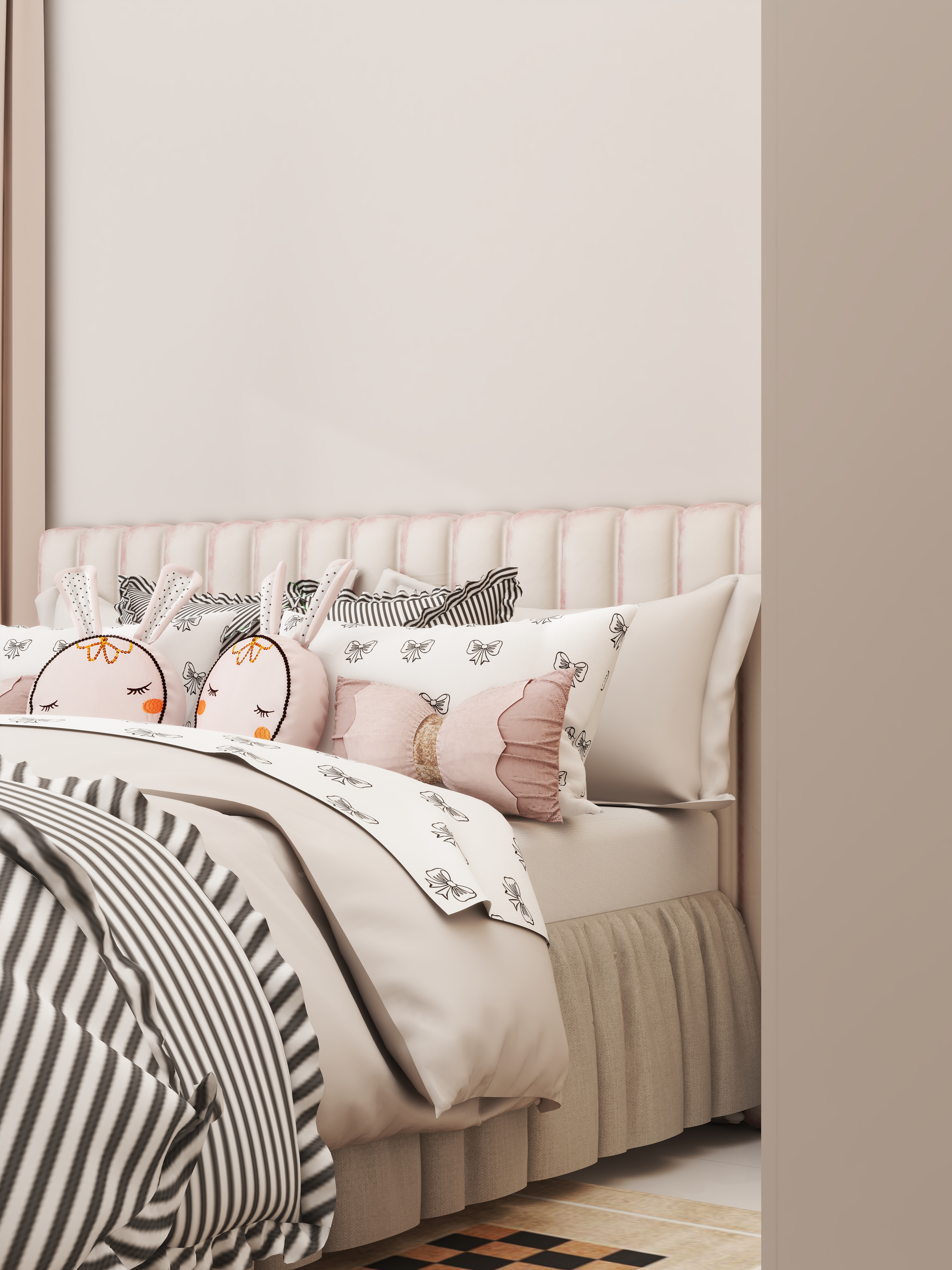 壹诺设计工作室-112㎡3室-现代简约 一层女孩房装修效果图第3张