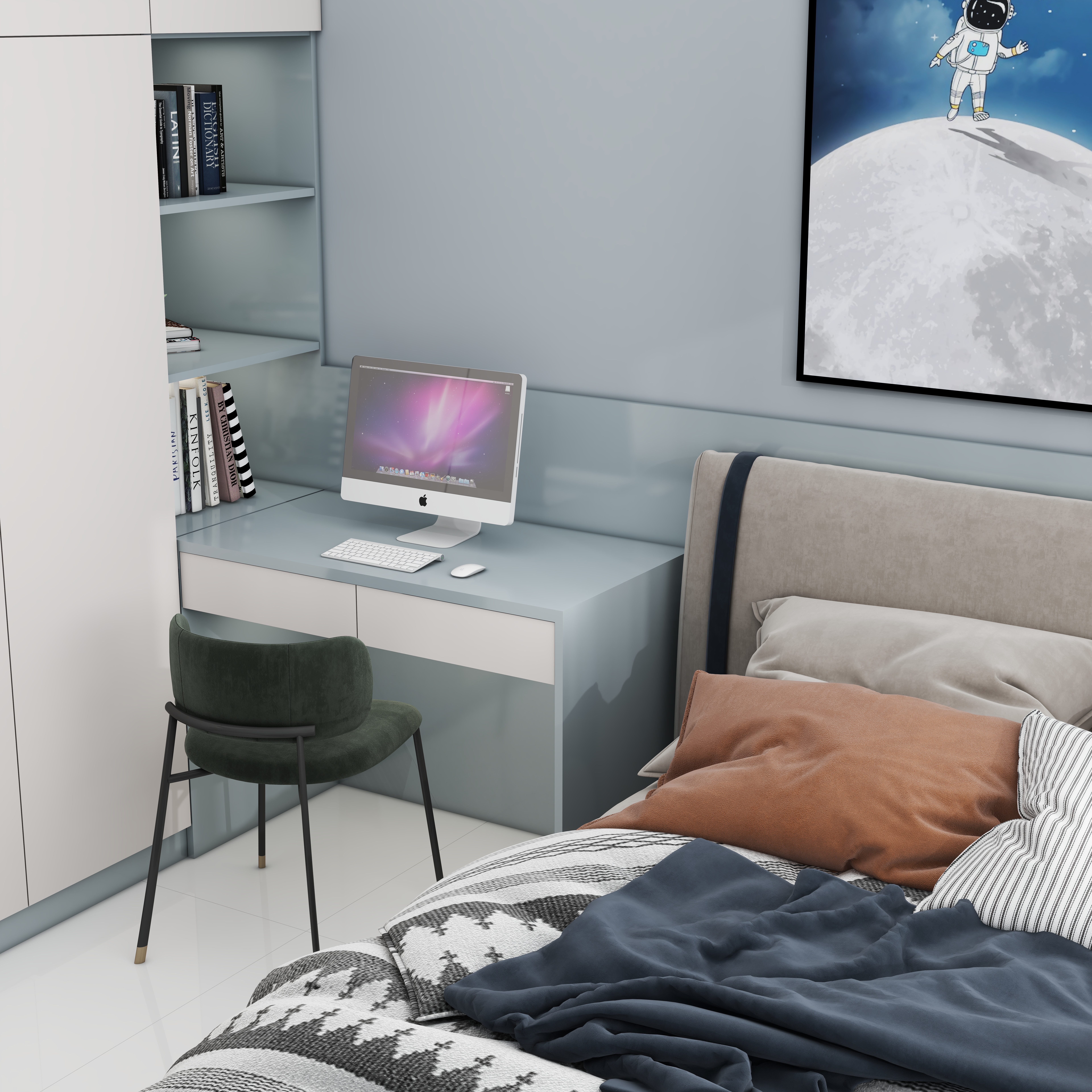 壹诺设计工作室-112㎡3室-现代简约 一层男孩房装修效果图第1张