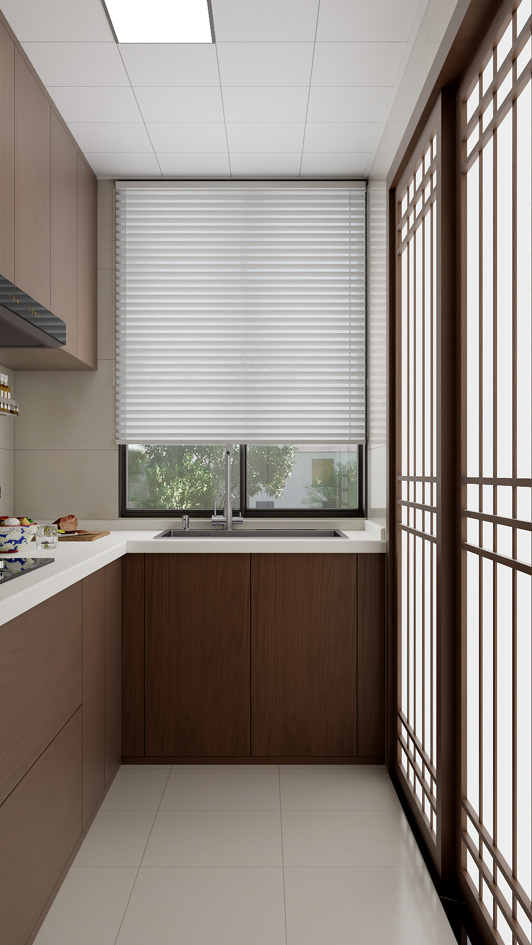 吴爽-107m²新中式风格 装修效果图