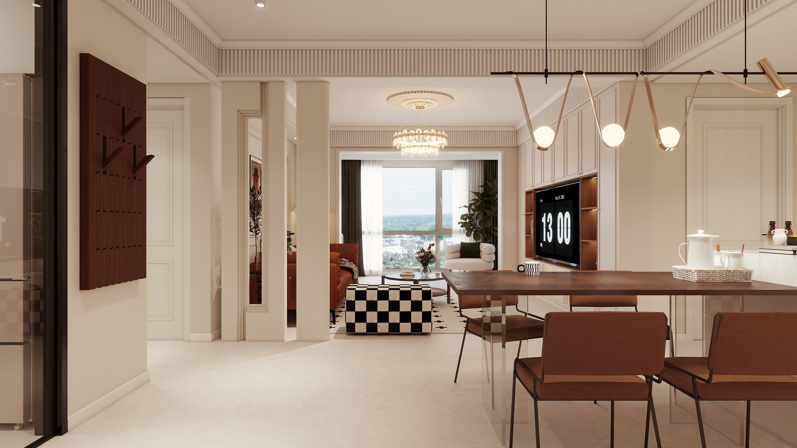 方寸设计DZ-116㎡3室奶油轻法式-装修设计方案