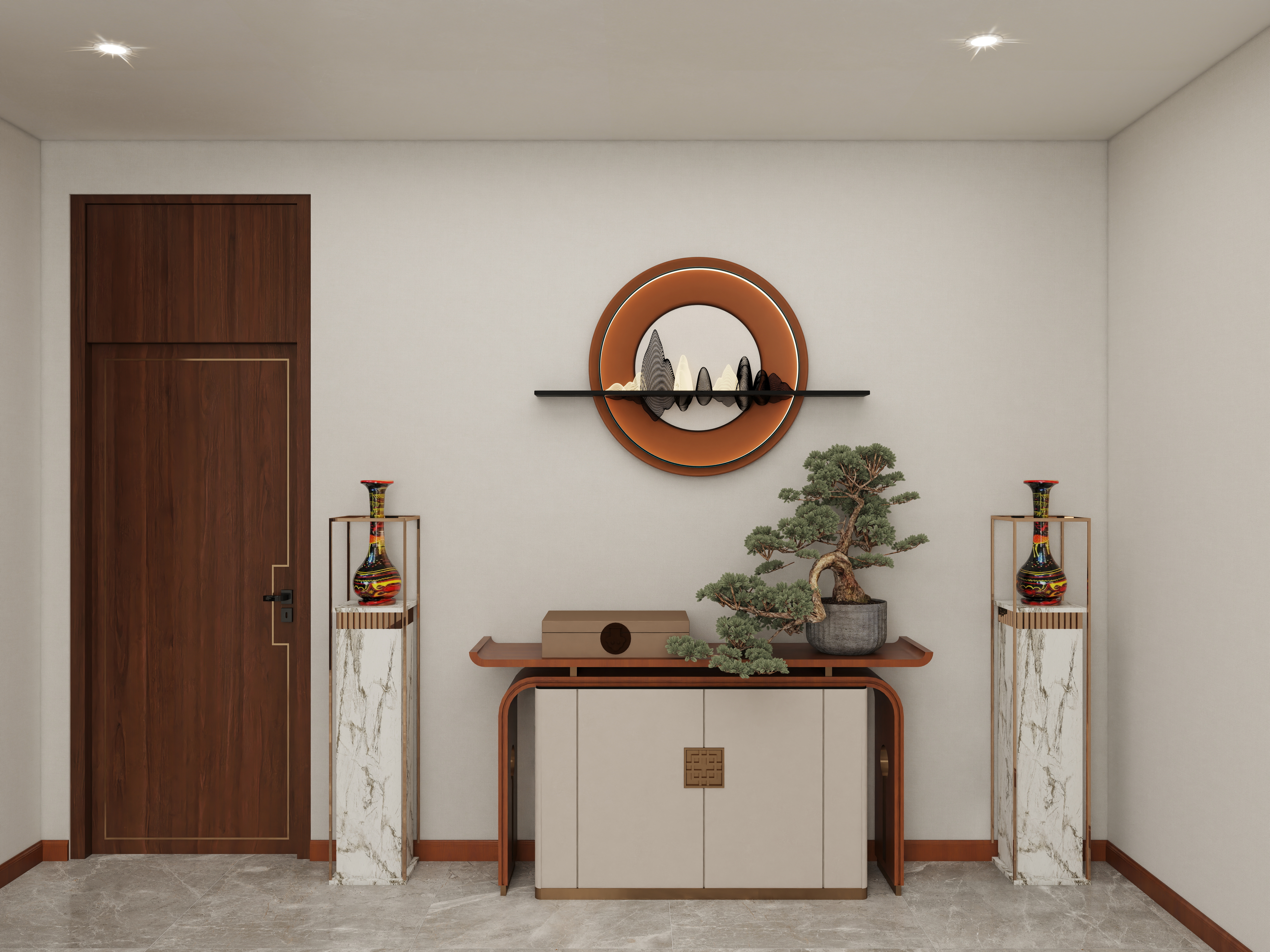 壹诺设计工作室-185㎡3室-新中式装修效果图