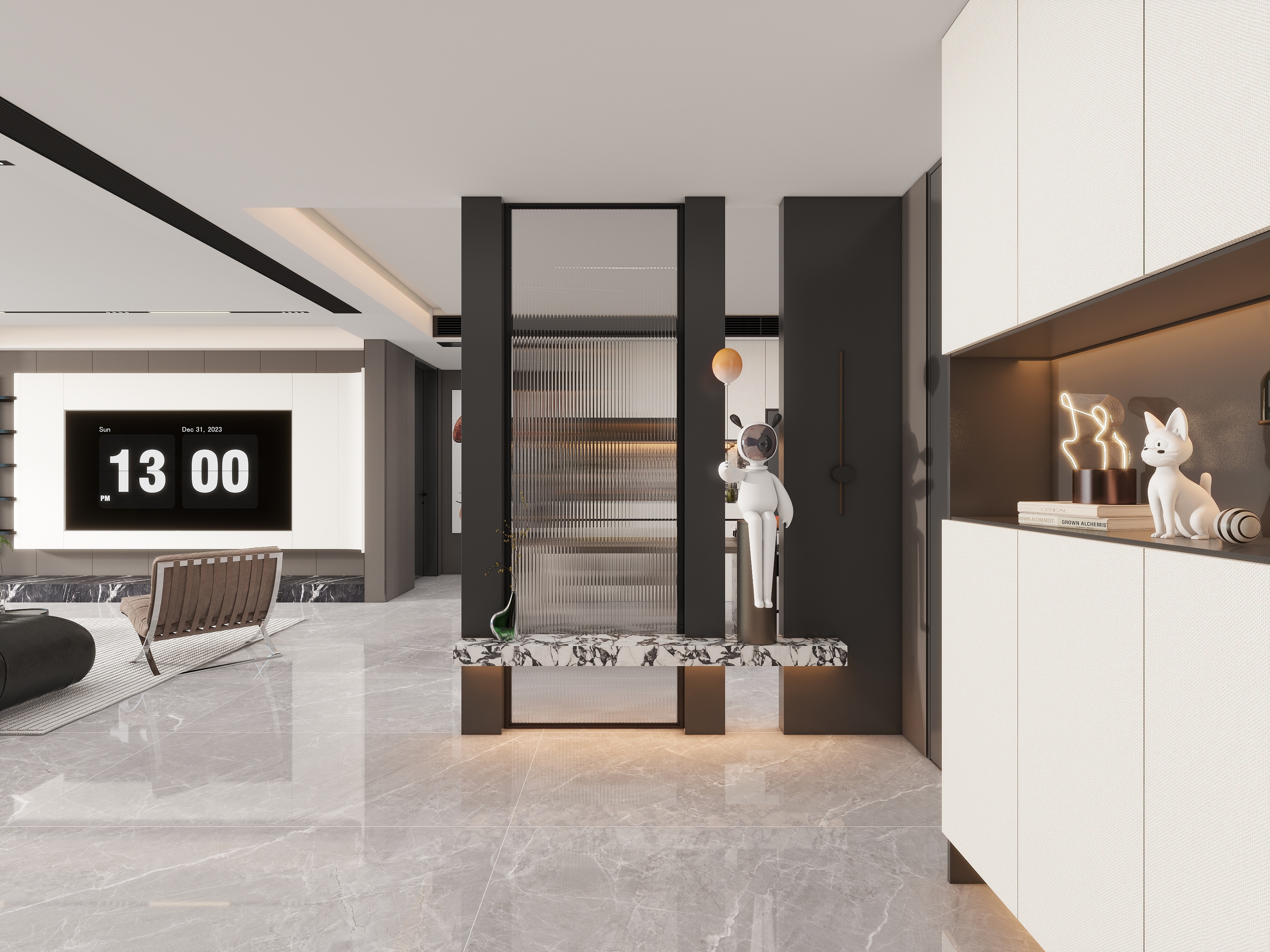 李青越-200方现代简约风格四居室装修效果图