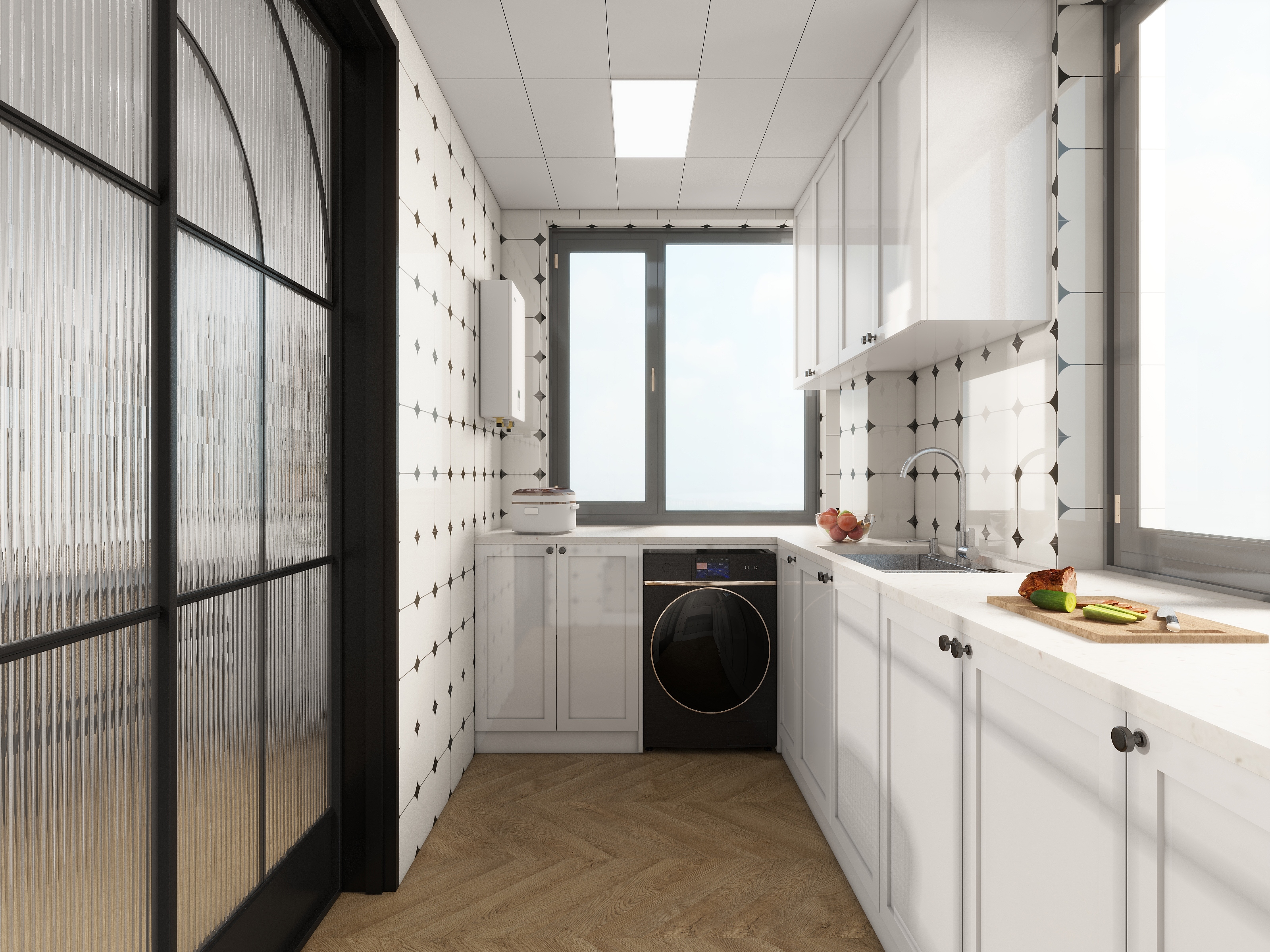 李青越-80方法式风格两居室装修效果图