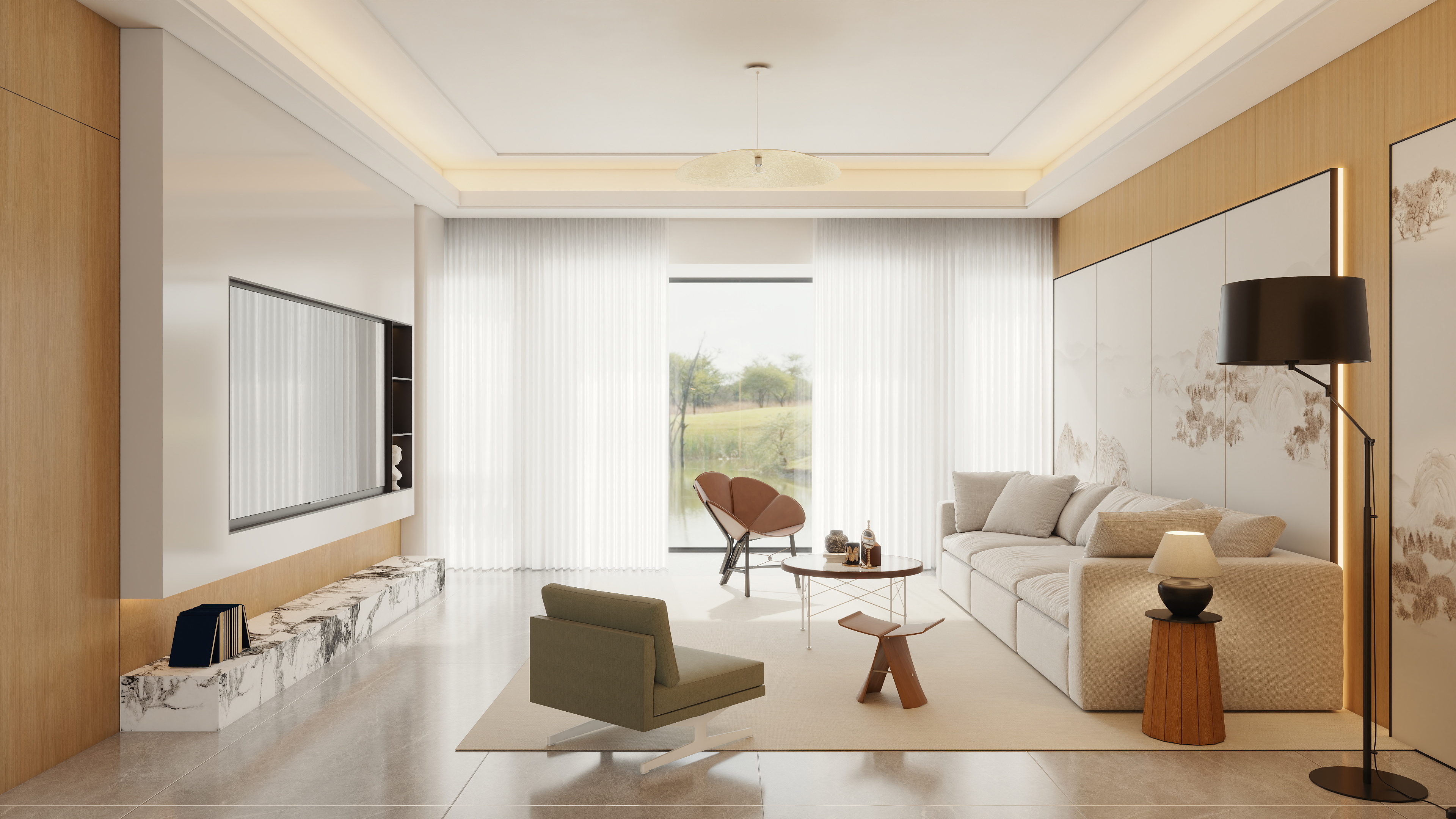 鹤山玛格设计总监棠少-原木风195㎡全案装修效果图